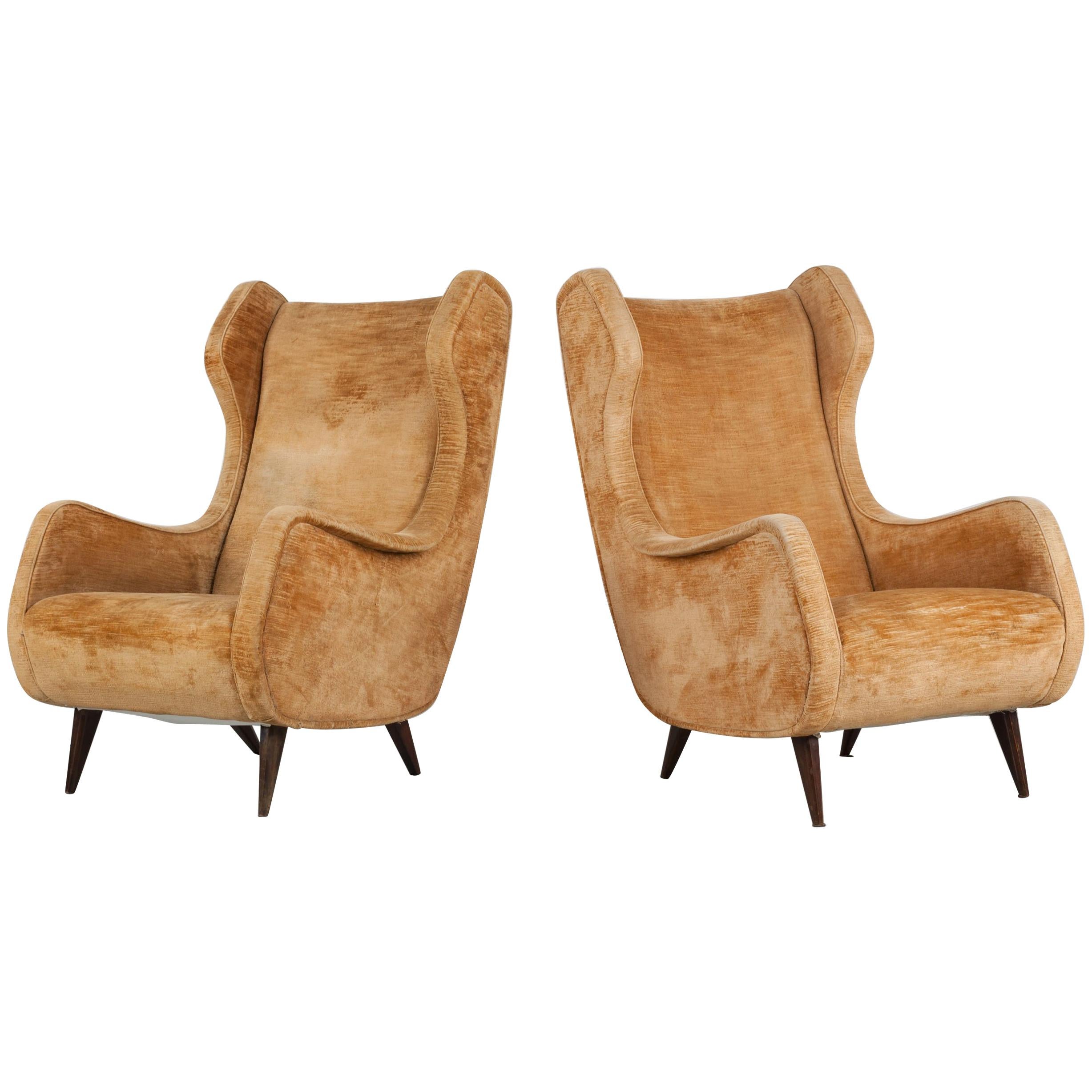 Set of Two Armchairs, Italy, 1950s