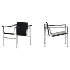 Set of two Armchairs LC1 by Le Corbusier for Cassina, 1970s.