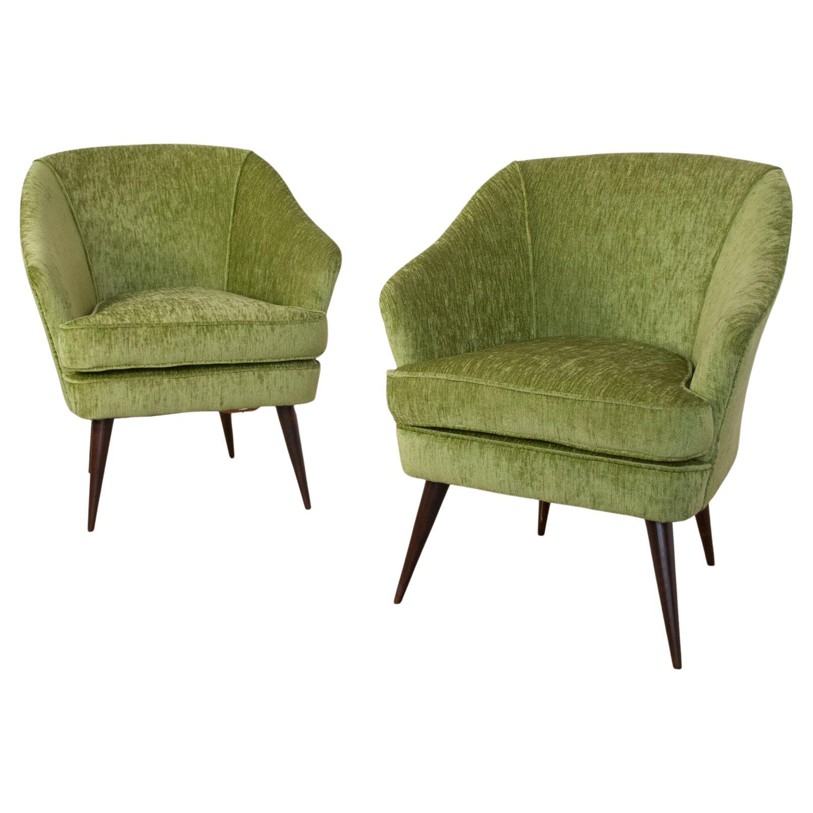 Ensemble de deux fauteuils fabriqués par le designer Casa e Giardino, Gio Ponti, 1940.