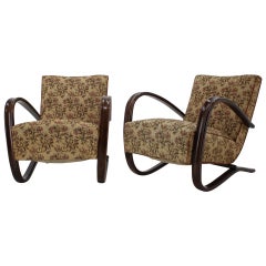 Set of Two Armchairs Model H269 Designed by Jindřich Halabala, 1930s