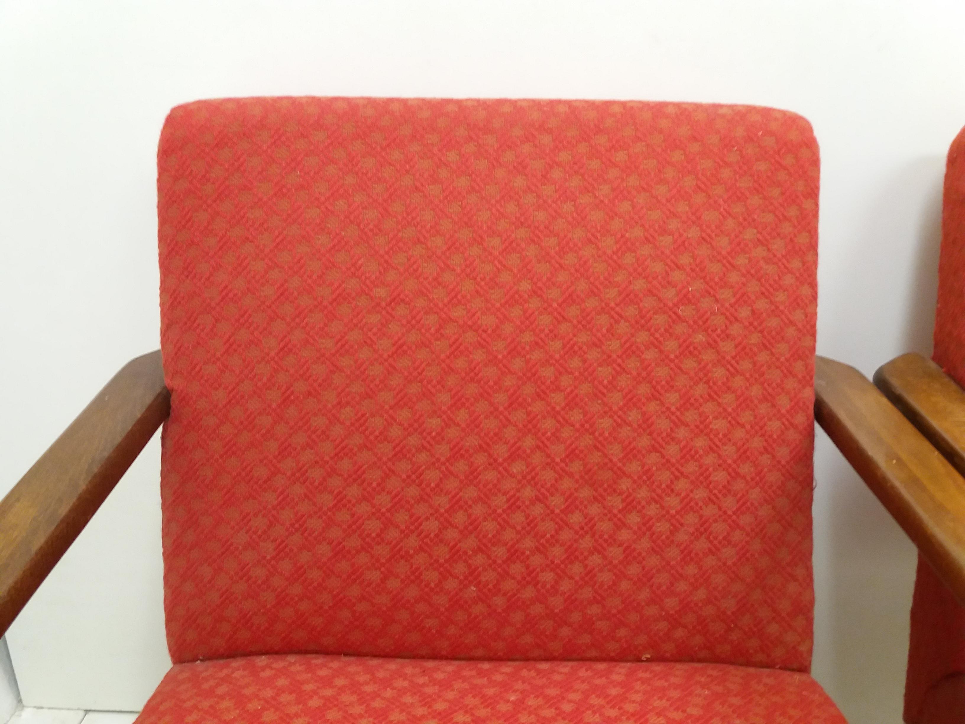 Tissu Ensemble de deux fauteuils / Ton, années 1960 en vente