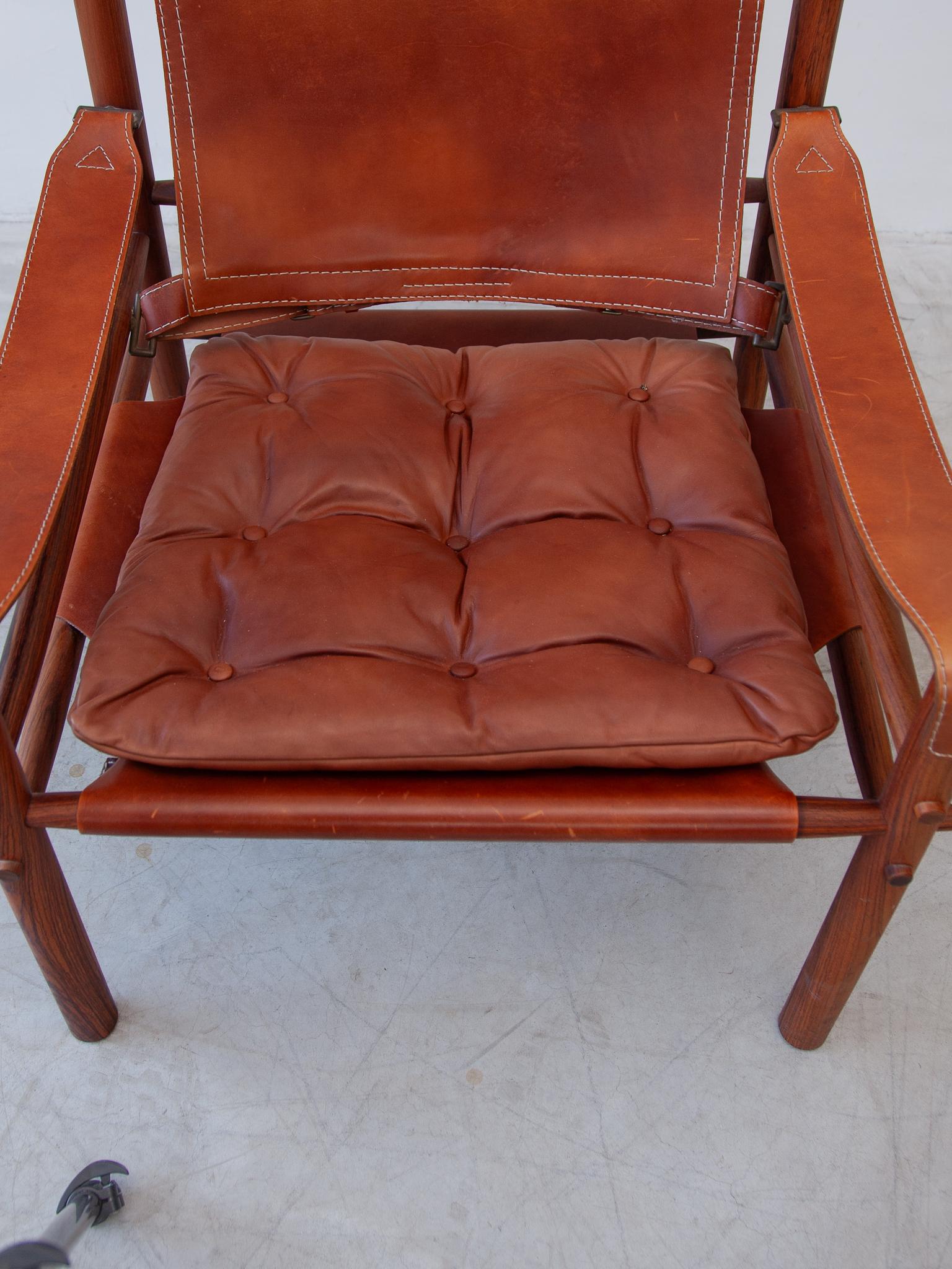 Set of Two Arne Norell Sirocco Leather Lounge Arm Chairs For Sale 8