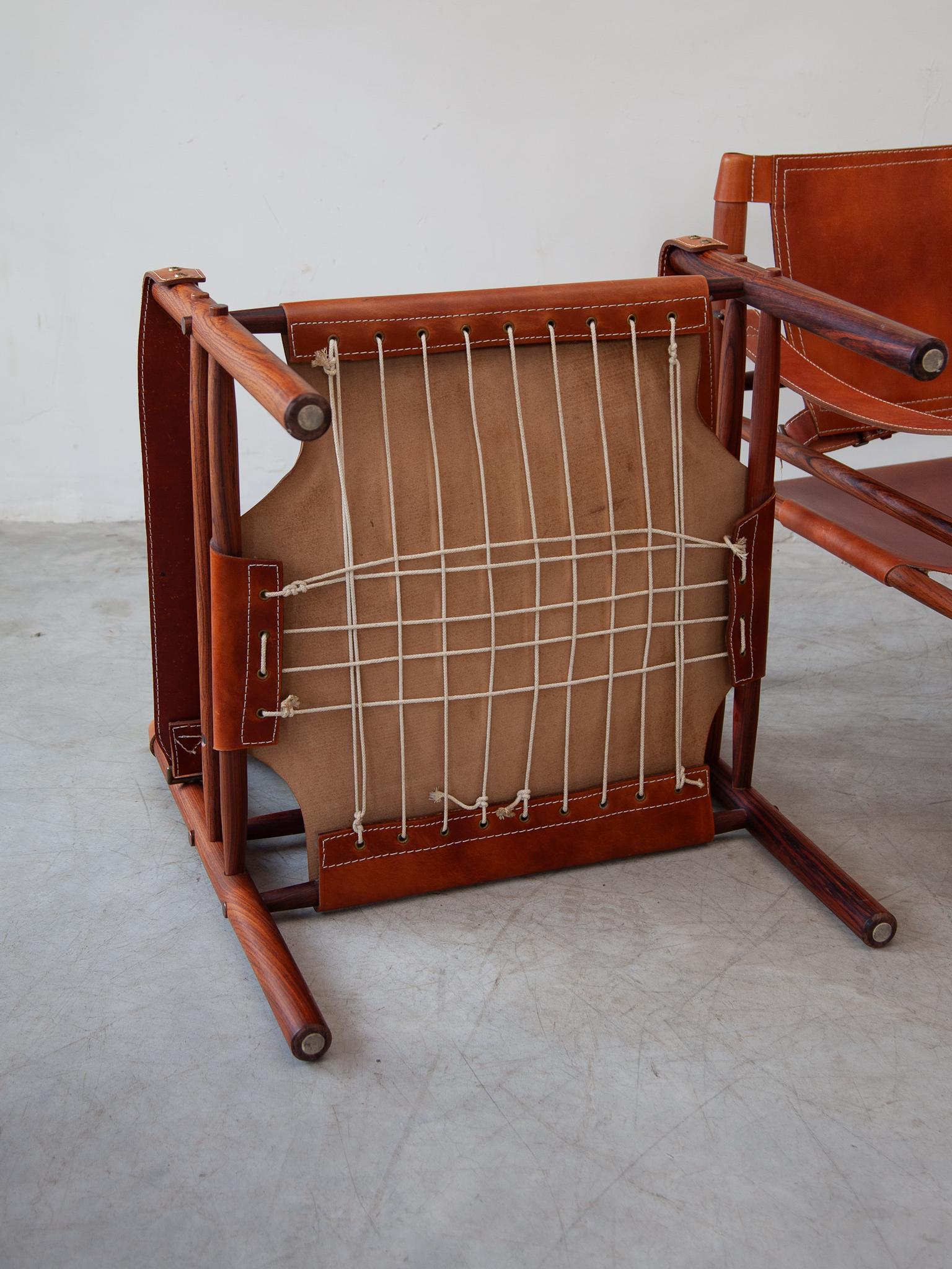 Set of Two Arne Norell Sirocco Leather Lounge Arm Chairs 13