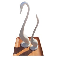 Ensemble de deux égrets en céramique d'Arnell