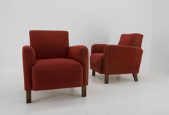 Set of Two Art Deco Armchairs Attributed to Halabala, 1930s