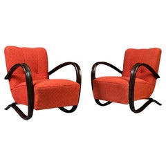 Set of two Art Deco Armchairs by J. Halabala, Model H269, 1930s