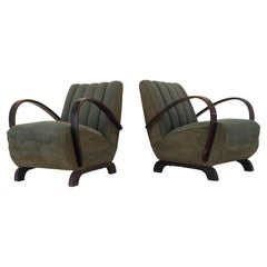 Set of Two Art Deco Armchairs by Jindrich Halabala, 1940s