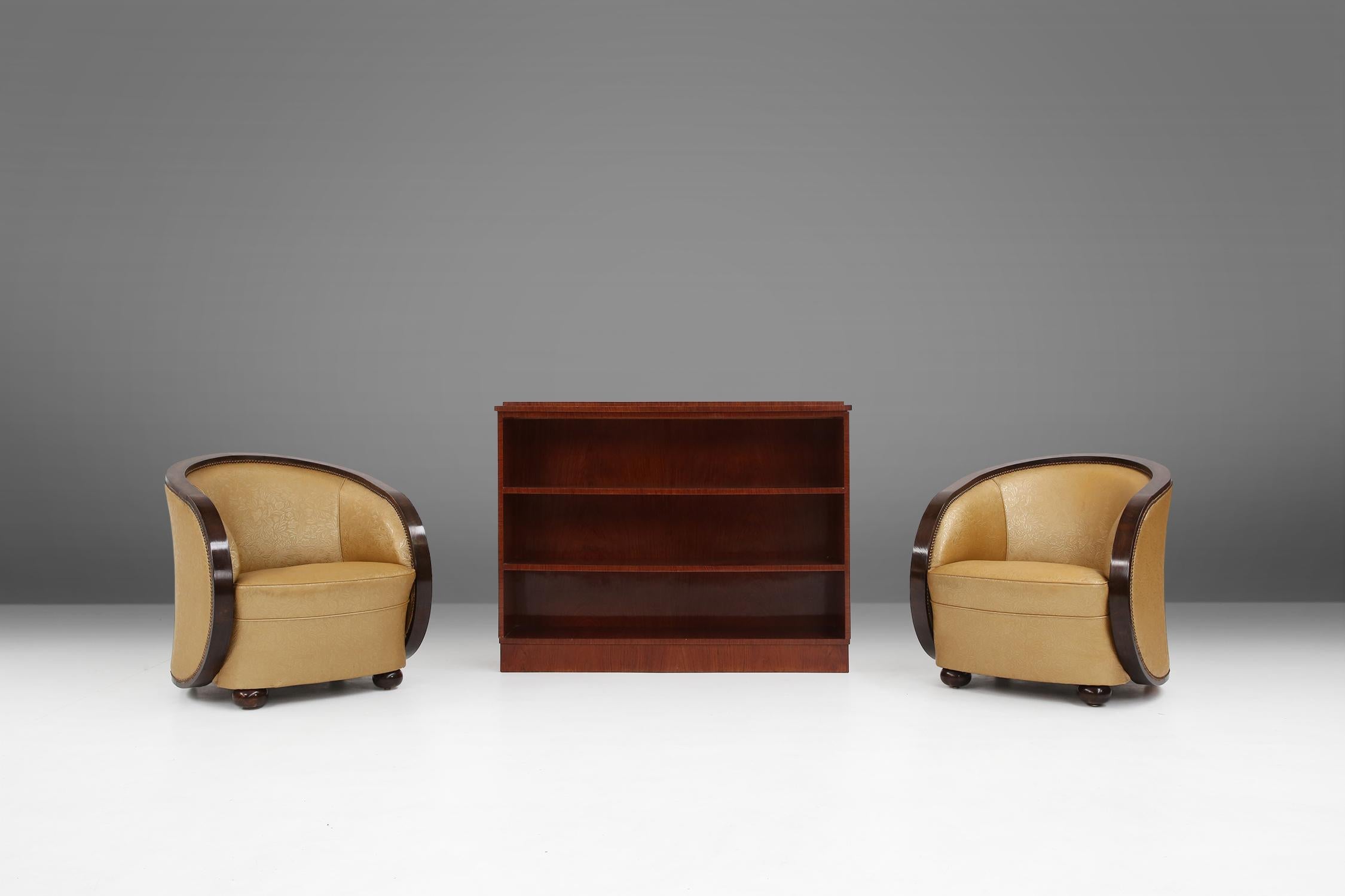 Set of Two Art Deco Armchairs 10