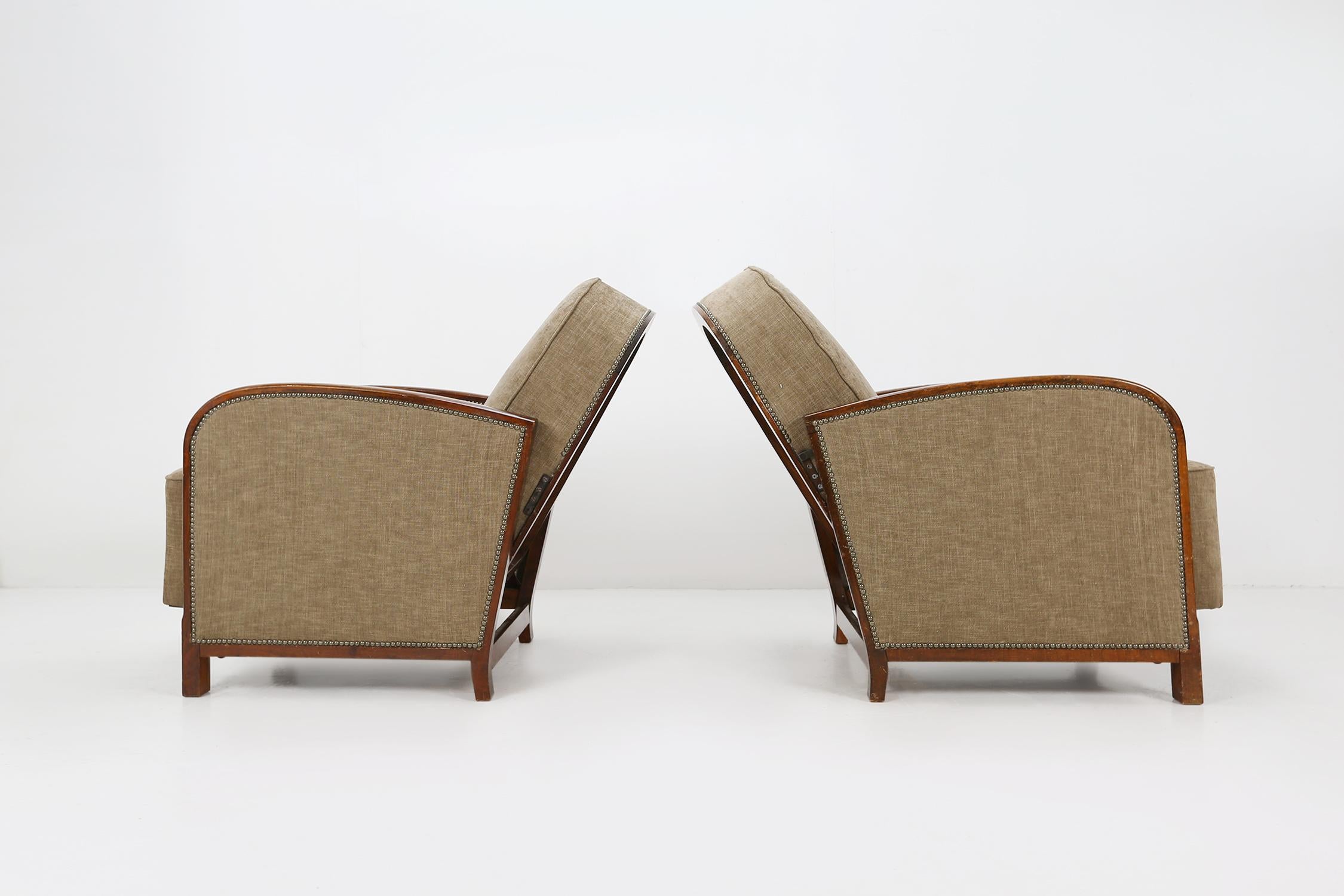 Set of Two Art Deco Armchairs 12