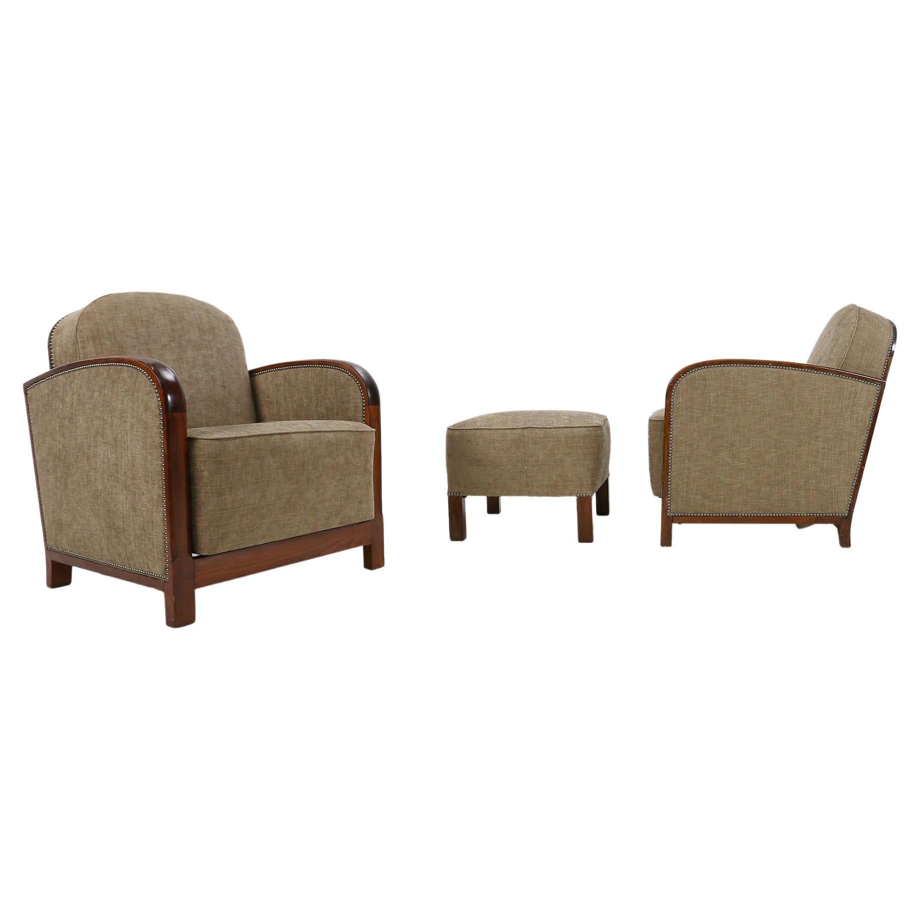 Set of Two Art Deco Armchairs