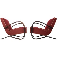 Set of Two Art Deco Armchairs by Jindřich Halabala, 1930s