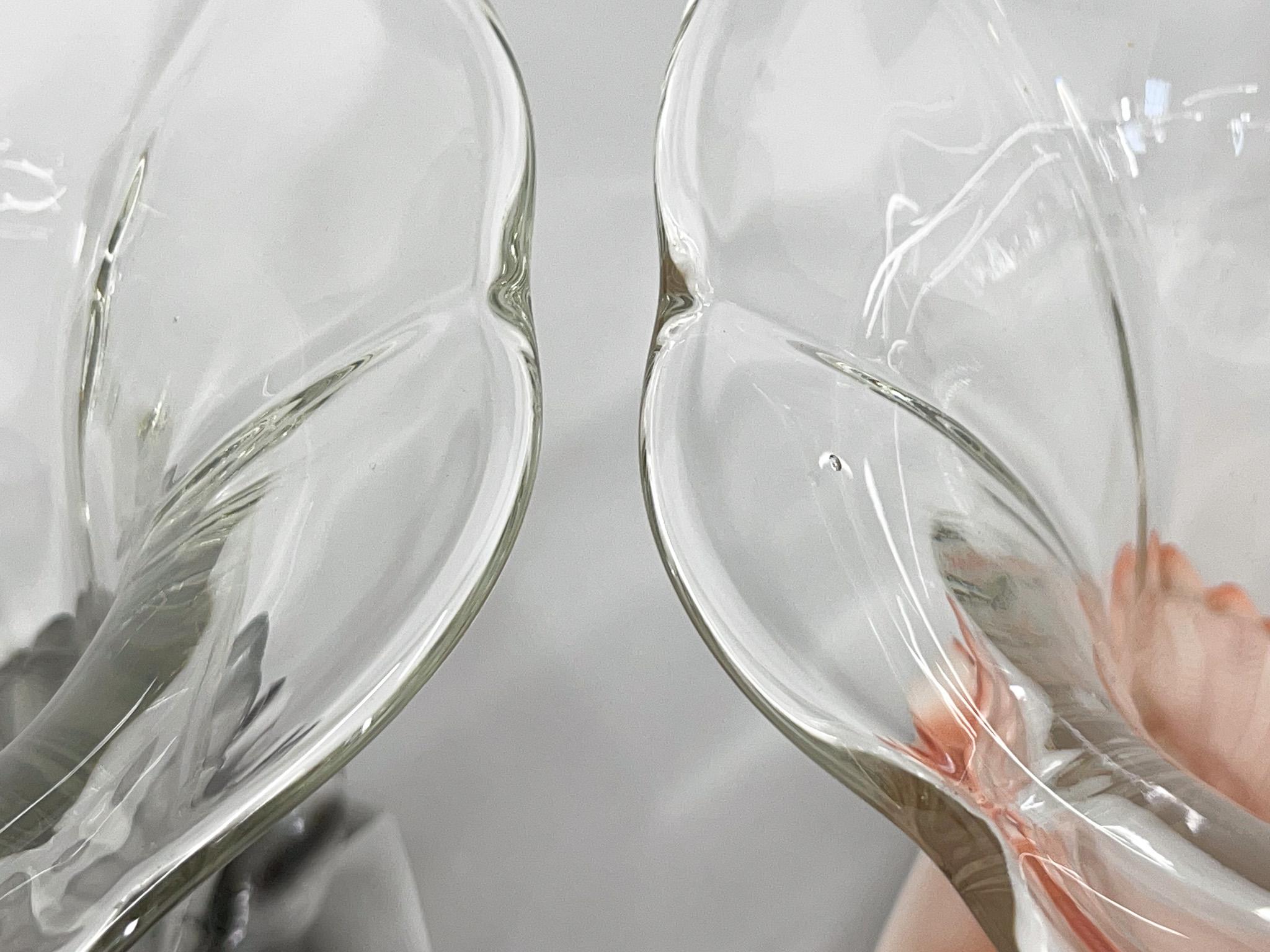 Set of Two Art Deco Dove Birds Glass Vases by Josef Feigl, 1930s For Sale 2