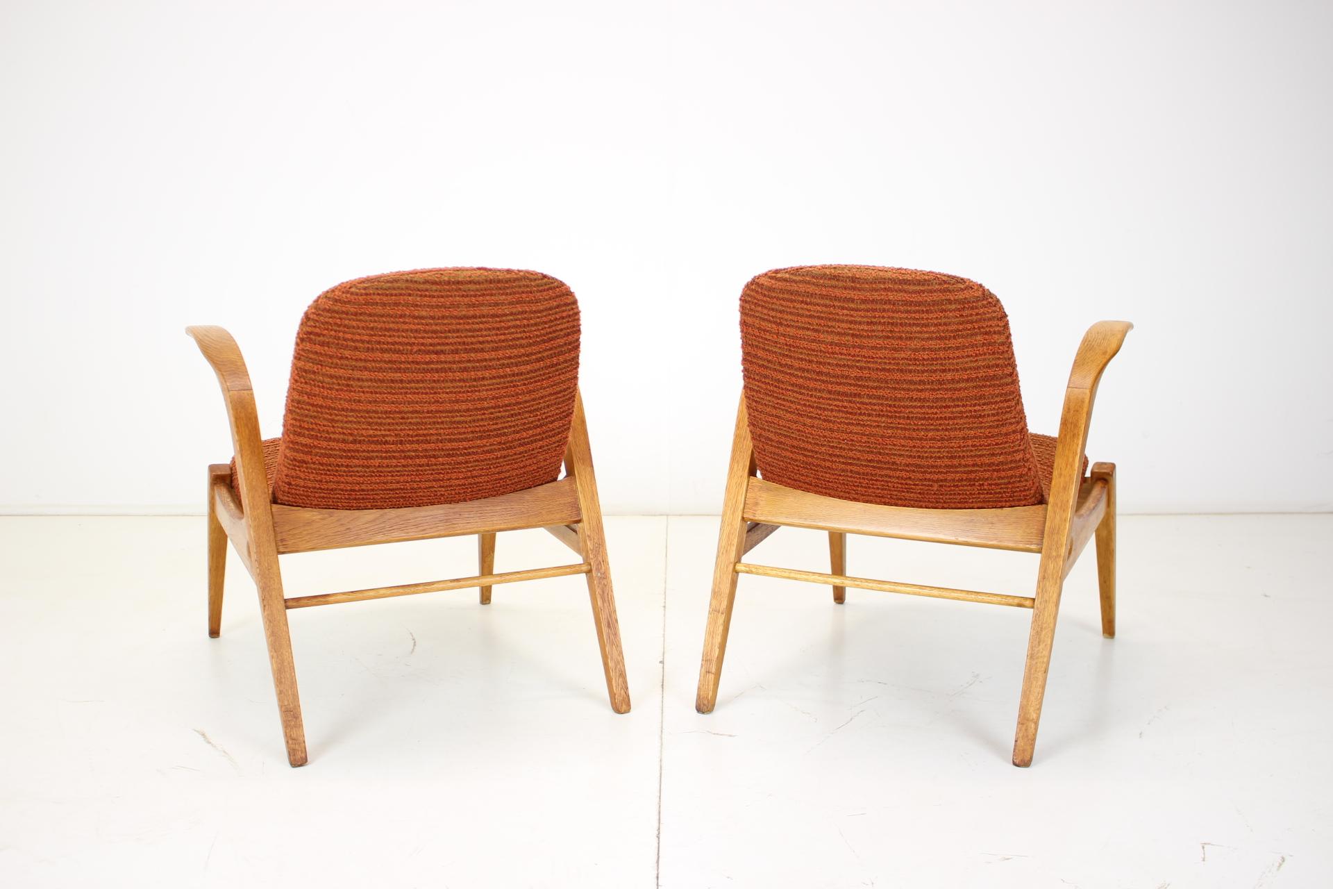 Czech Set of Two Lounge Chairs Designed by Jan Vaněk for Krásná Jizba, 1960's