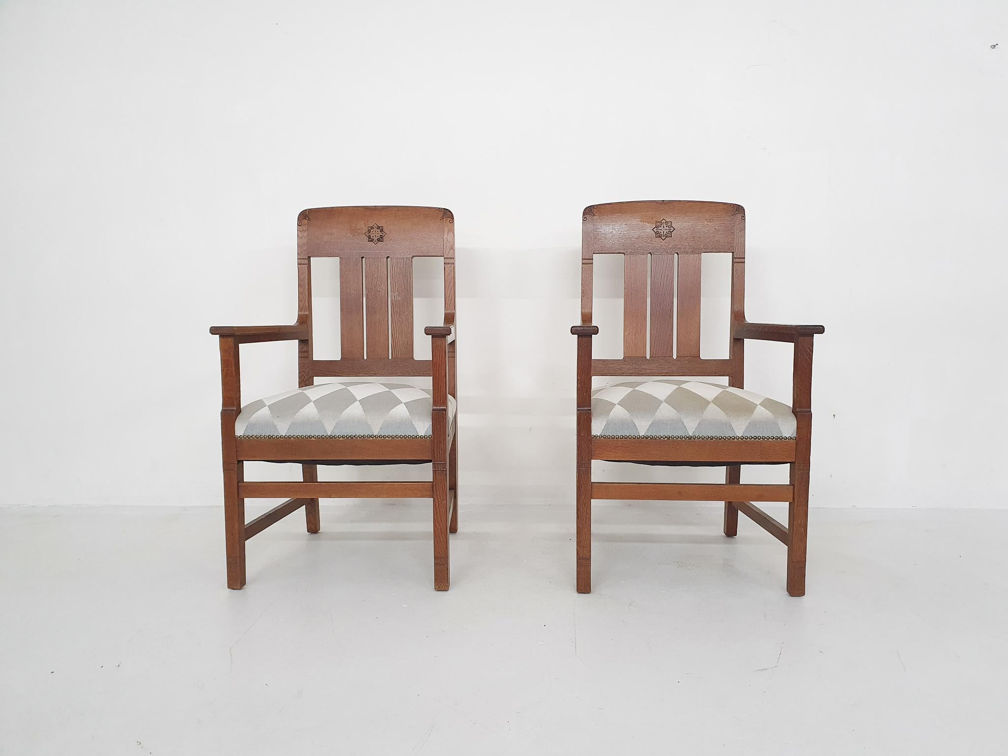 Dutch Set of Two Art Deco, Lounge Chairs, The Netherlands 1930's For Sale