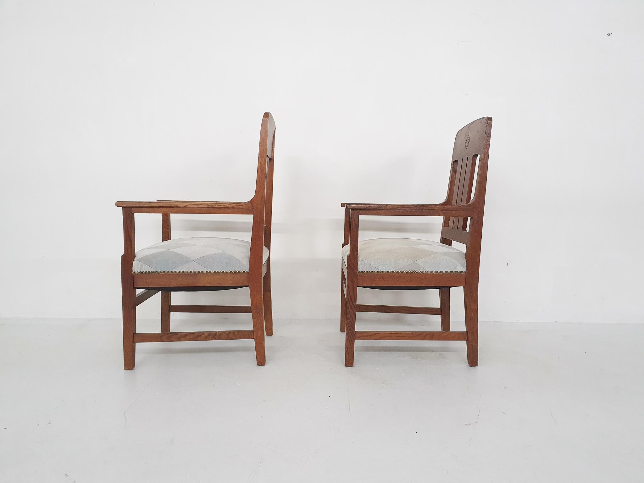 Satz von zwei Art-Déco-Sesseln, Loungesessel, Niederlande 1930er Jahre im Zustand „Gut“ im Angebot in Amsterdam, NL