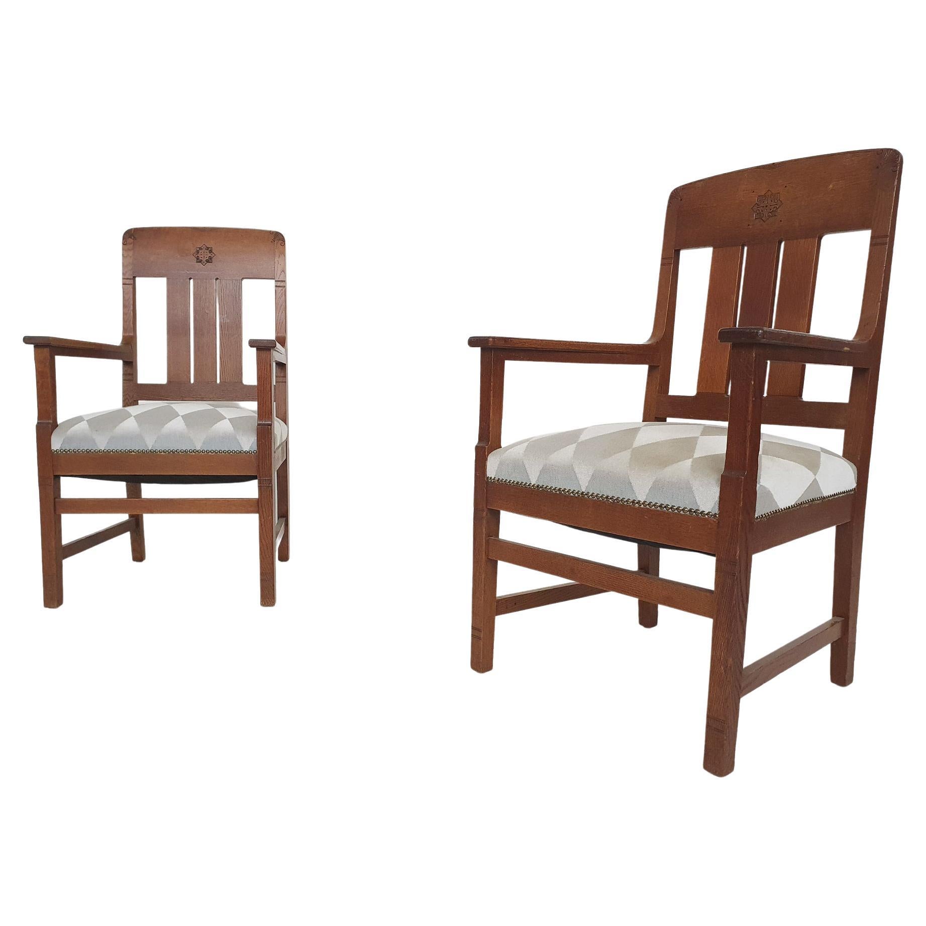 Set of Two Art Deco, Lounge Chairs, The Netherlands 1930's For Sale