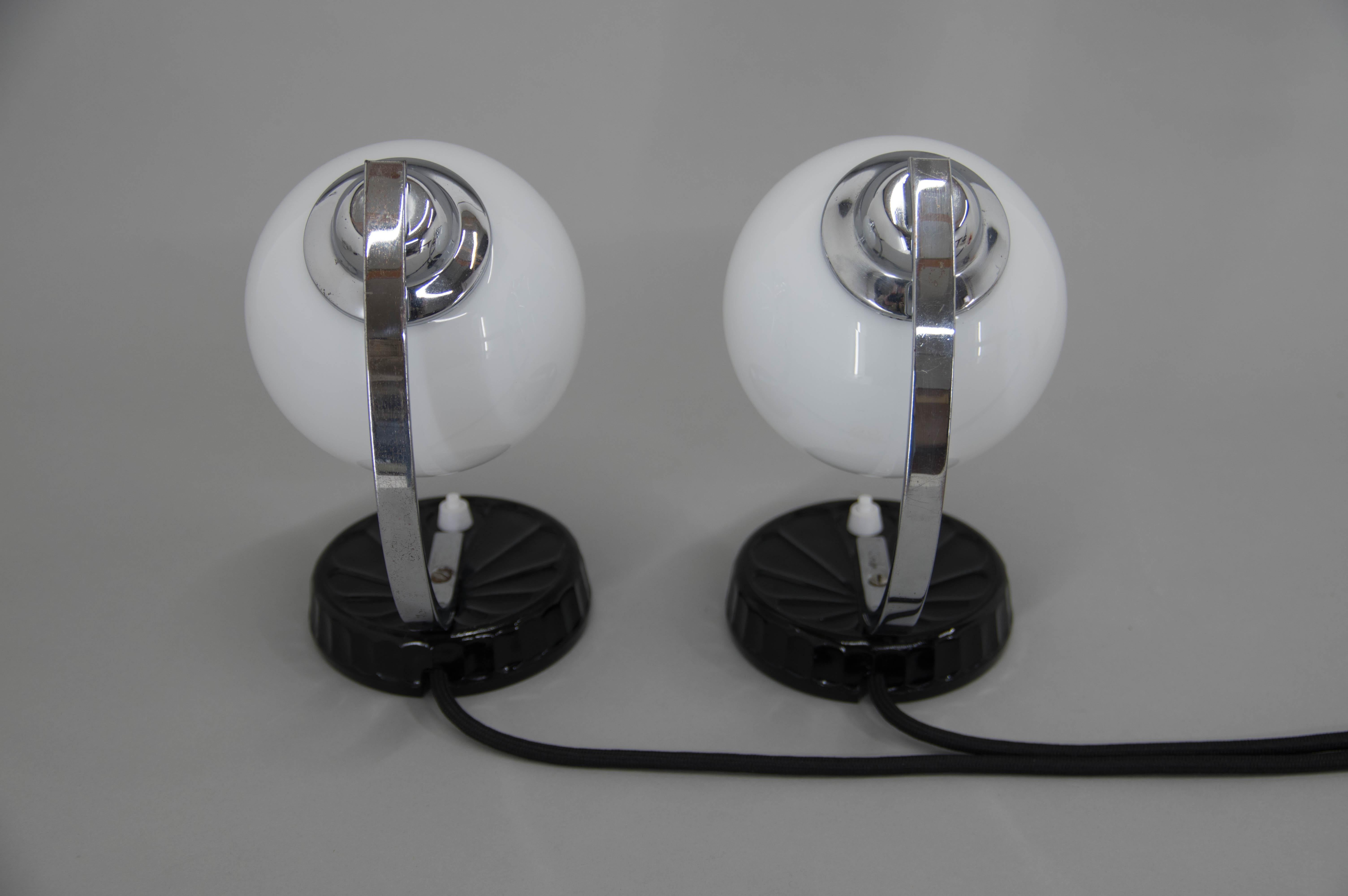 Set aus zwei Art-Déco-Tischlampen, 1930er-Jahre im Angebot 1
