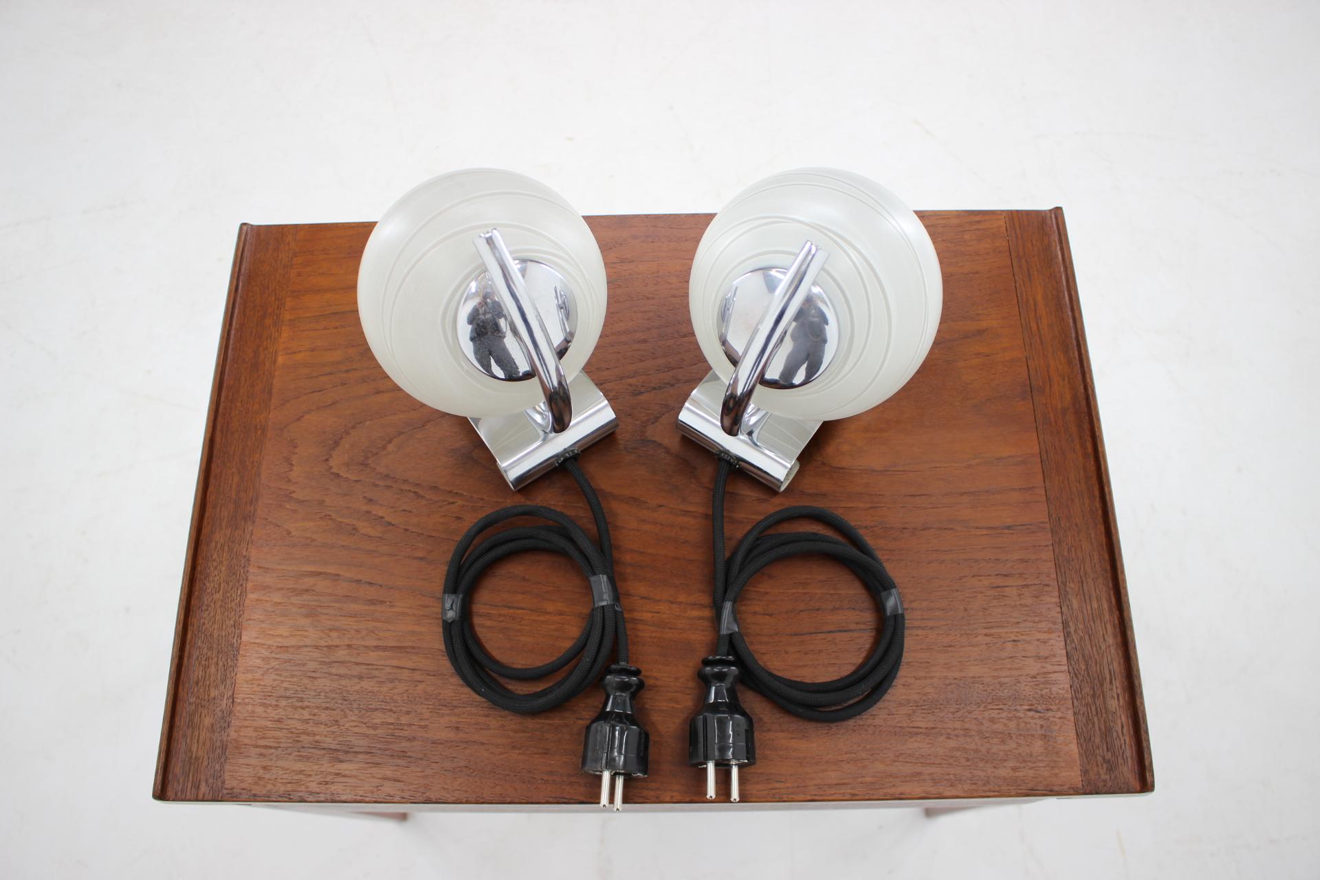 Set of Two Art Deco Table Lamps, Napako-15, Type 1188 In Good Condition For Sale In Praha, CZ