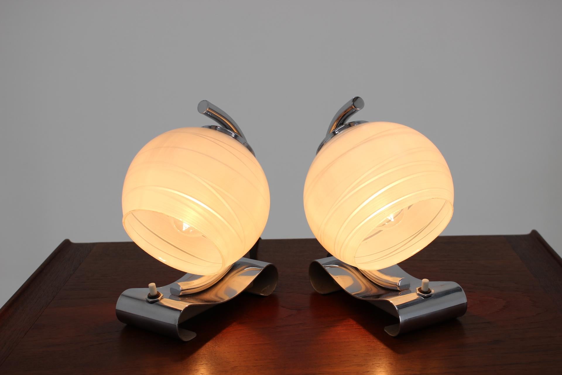 Set of Two Art Deco Table Lamps, Napako-15, Type 1188 For Sale 1