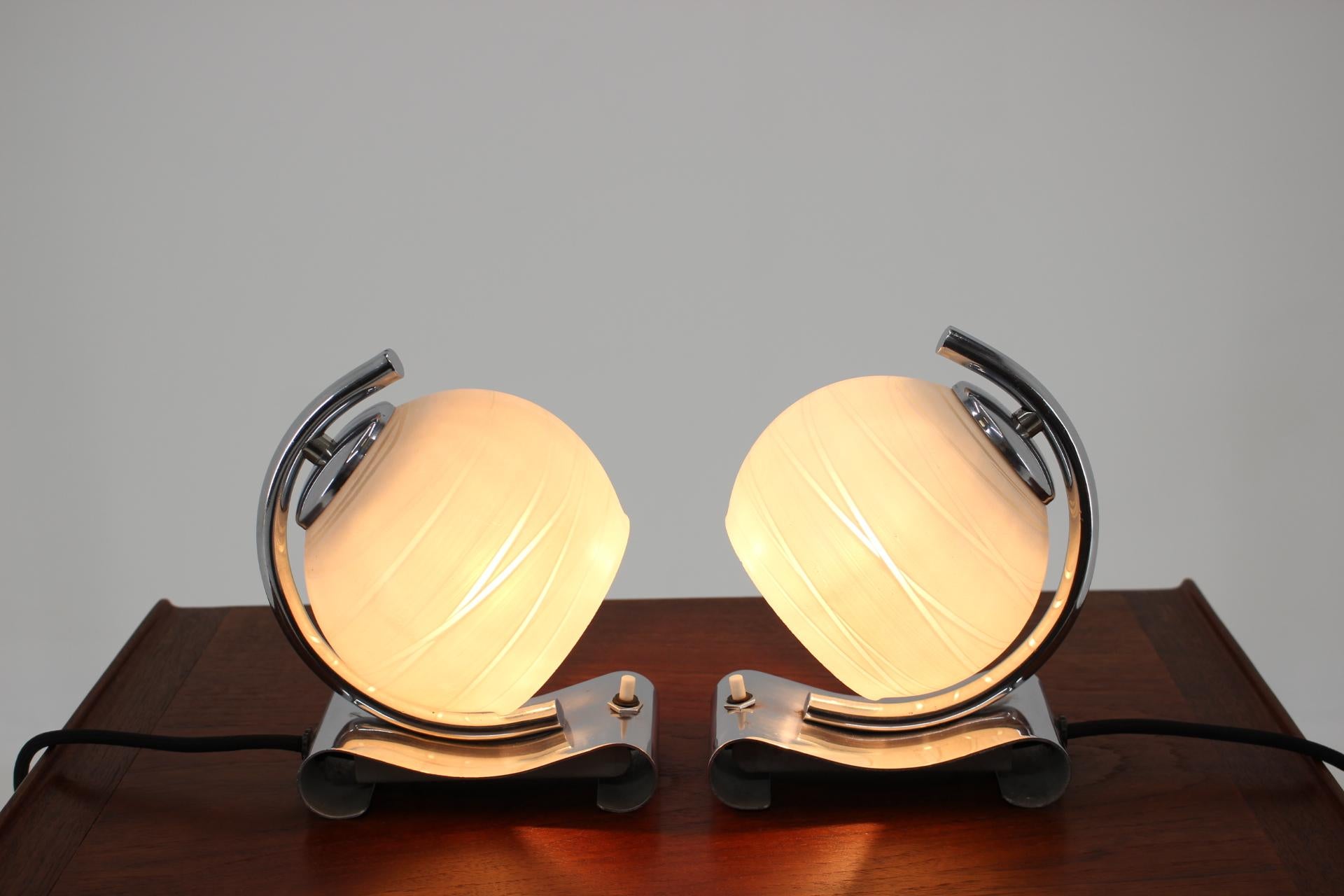 Set of Two Art Deco Table Lamps, Napako-15, Type 1188 For Sale 2