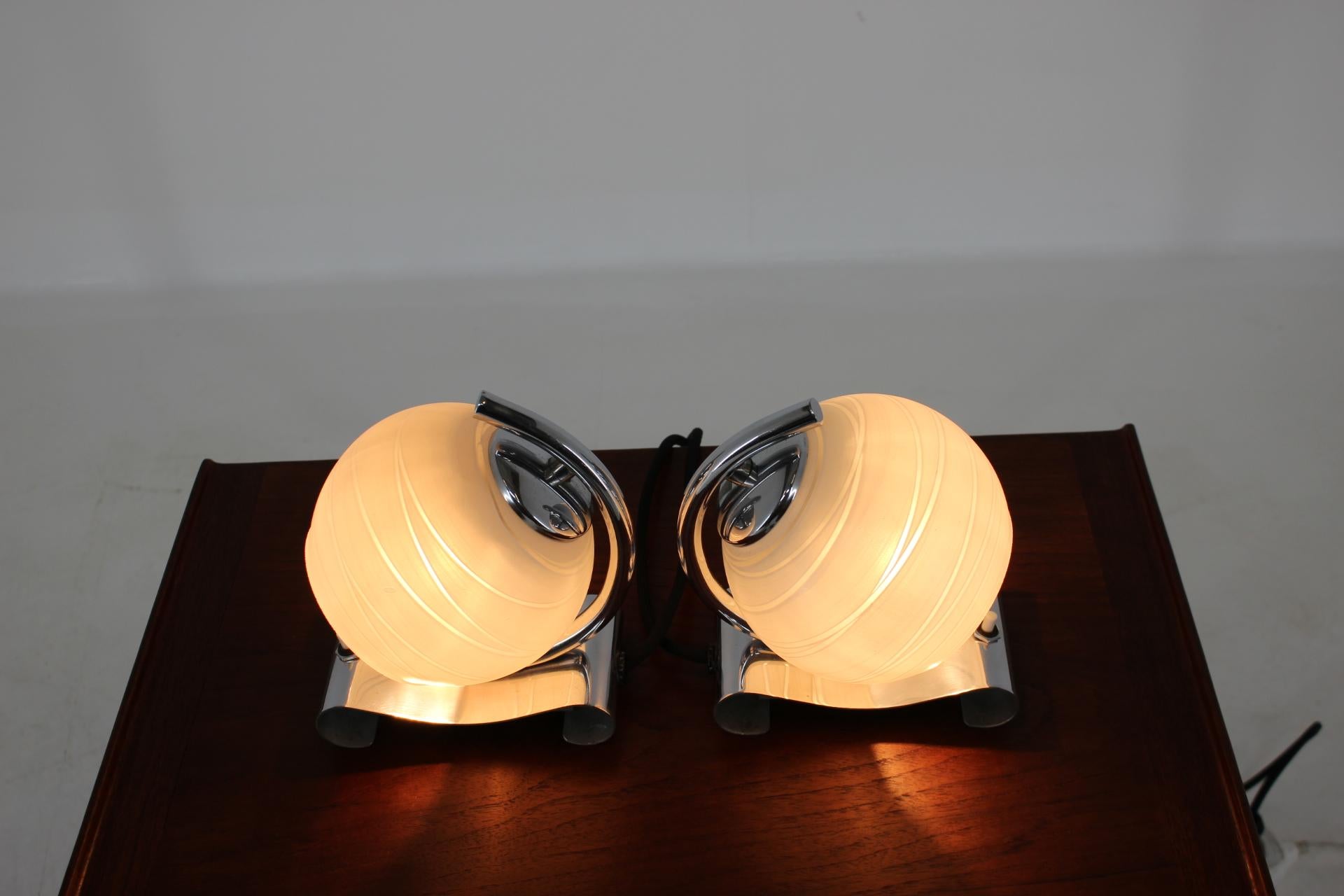 Set of Two Art Deco Table Lamps, Napako-15, Type 1188 For Sale 3