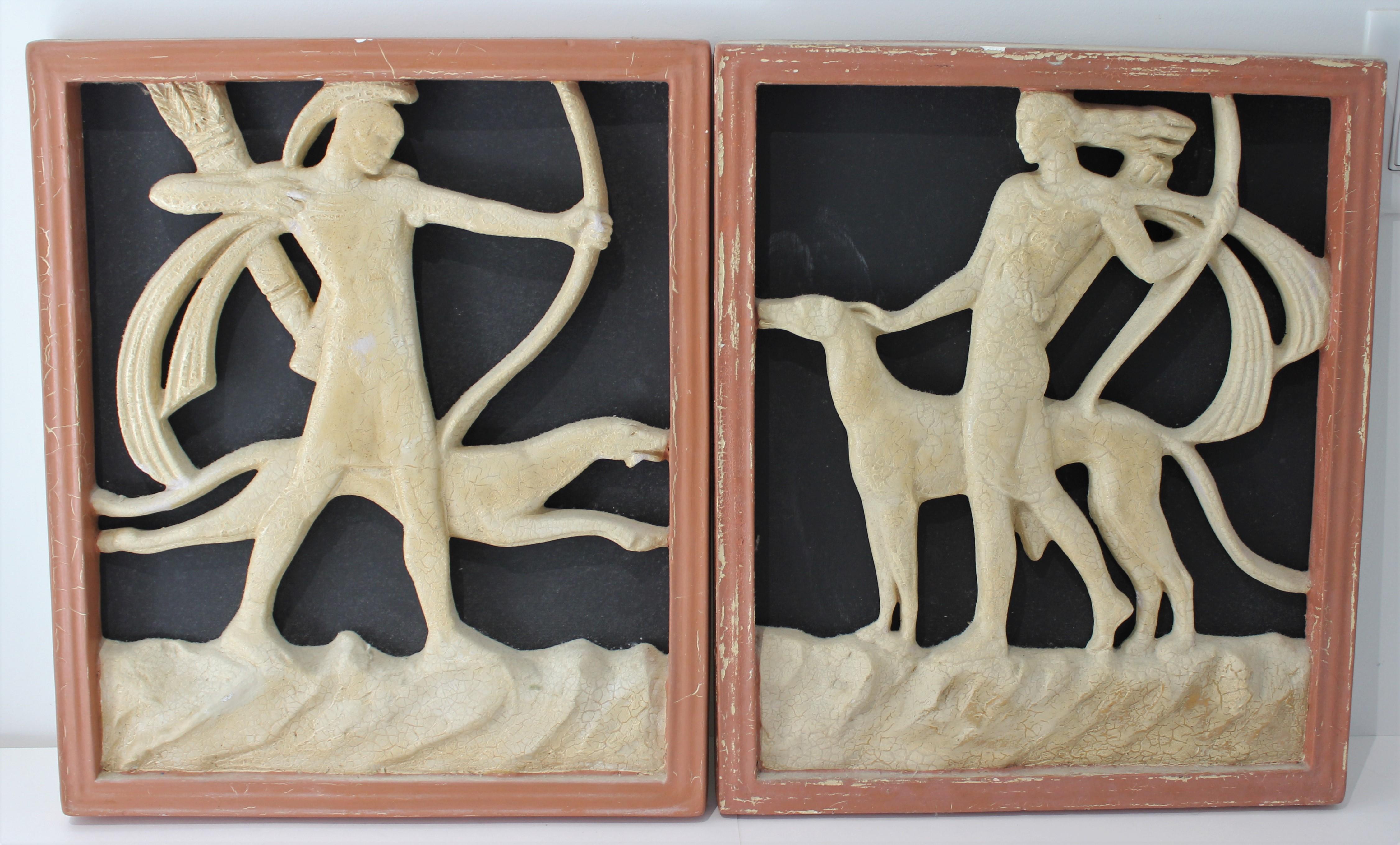 Set of Two Art Deco Wall Plaques 6