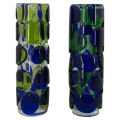 Set of Two Art Glass Vases by Jaroslav Svoboda, circa 1980