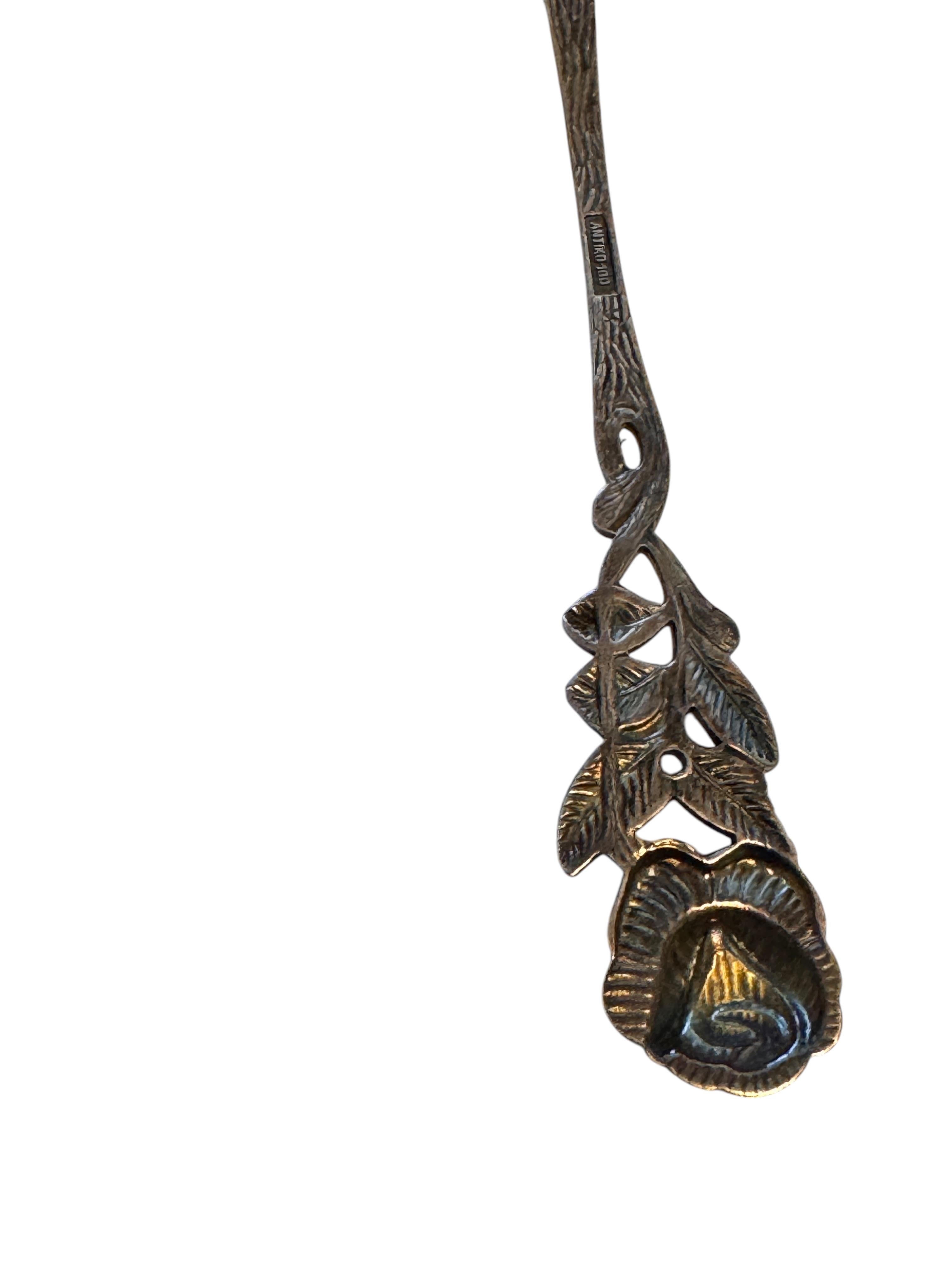 Set di due posate in argento Hildesheim Rose Art Nouveau, paletta per dolci, tedesco in vendita 4