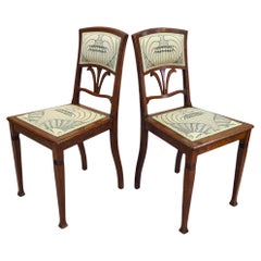 Set di due sedie Art Nouveau Oak