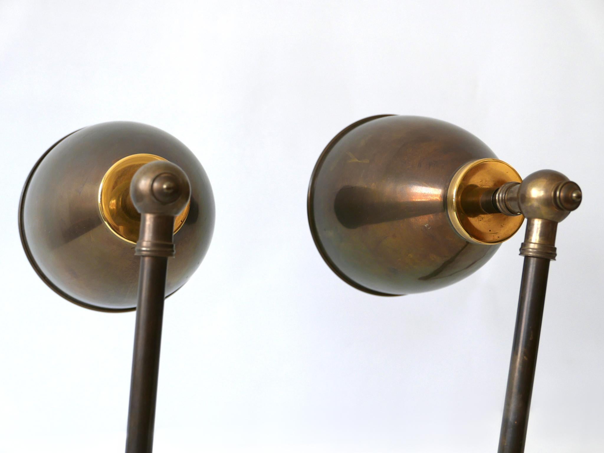 Set of Two Articulated Brass Wall Lamps or Reading Lights 1970s Germany 7