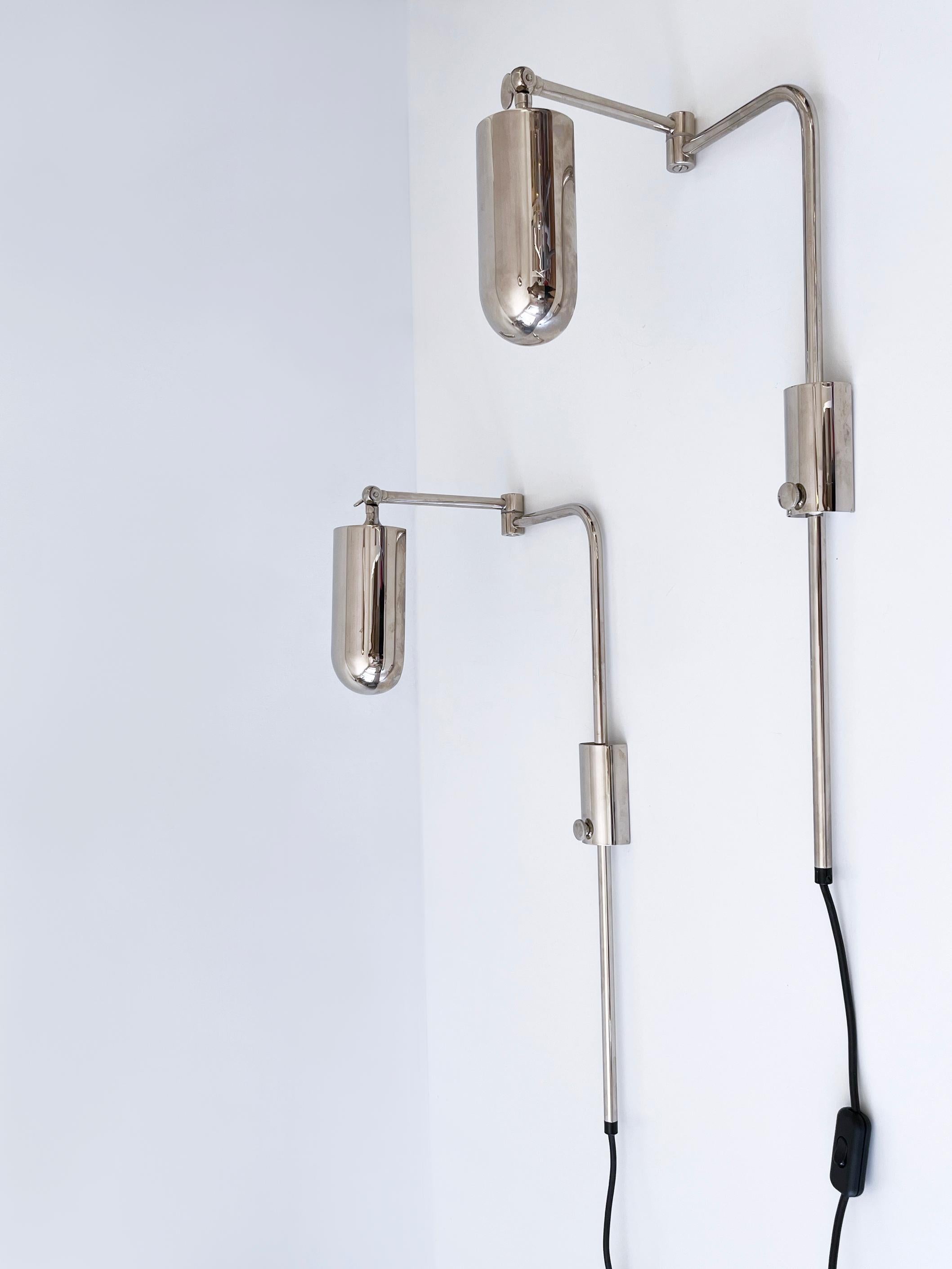 Ensemble de deux appliques ou liseuses articulées par Florian Schulz 1970 en vente 3