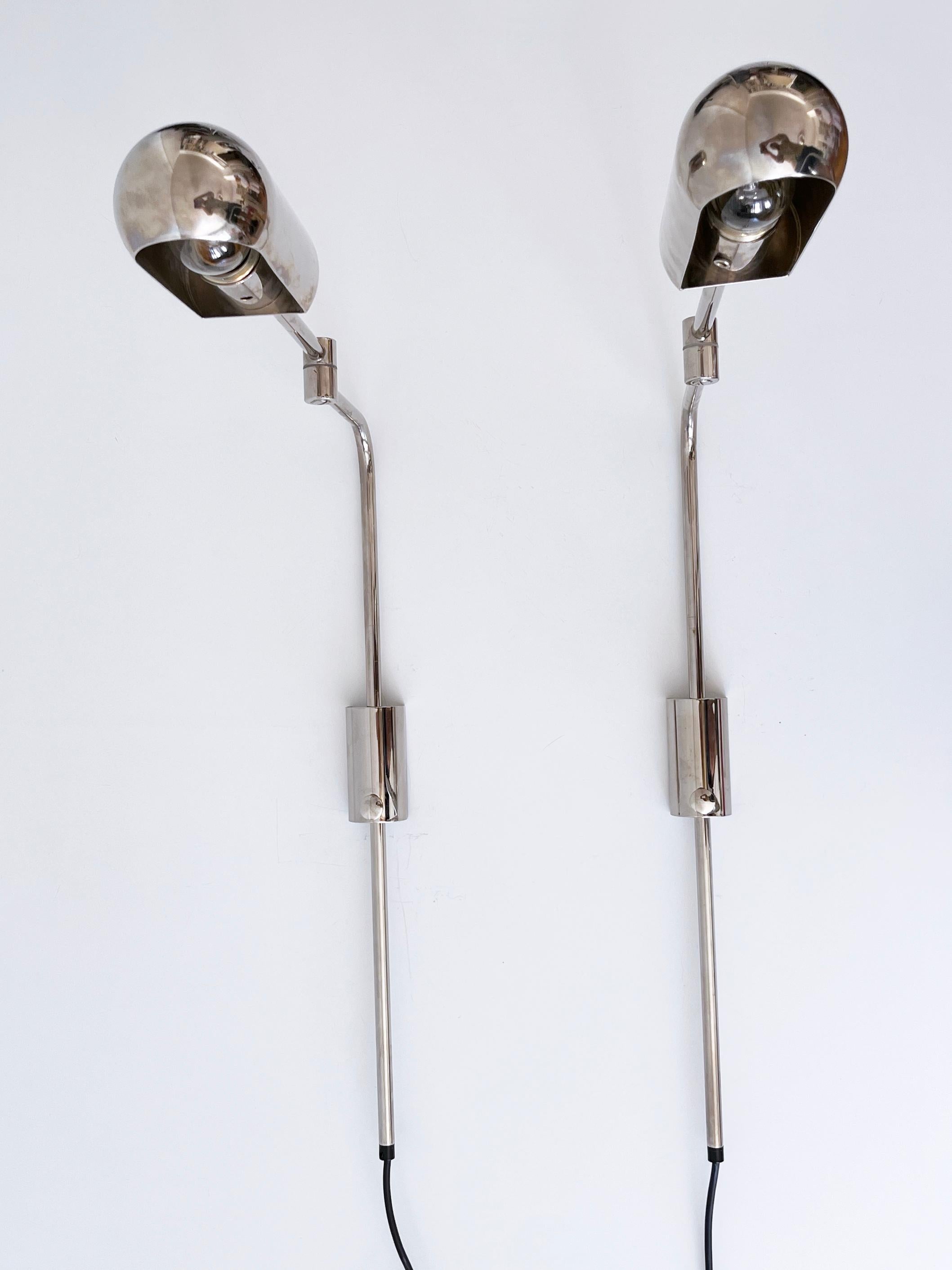 Ensemble de deux appliques ou liseuses articulées par Florian Schulz 1970 en vente 4
