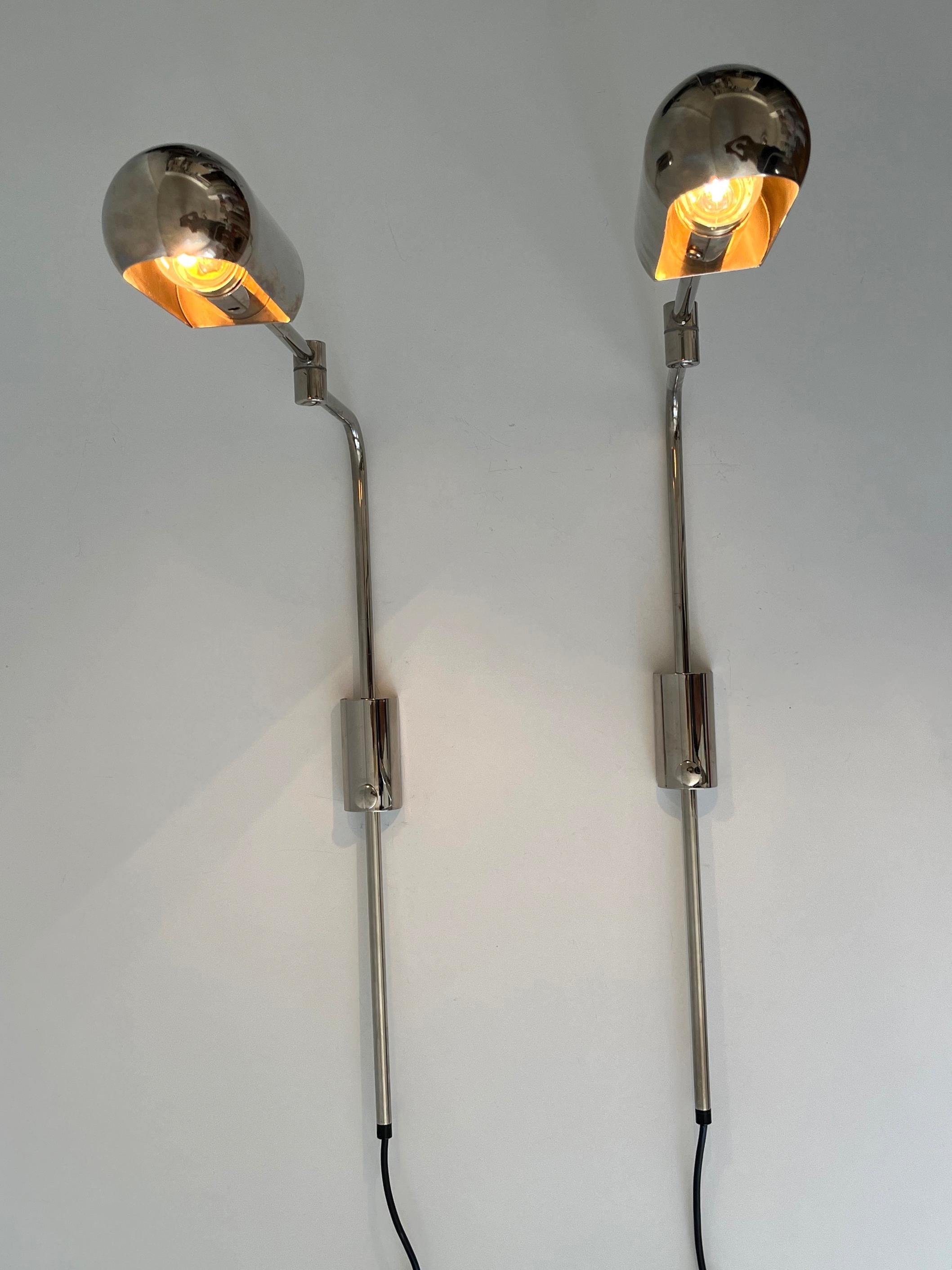 Ensemble de deux appliques ou liseuses articulées par Florian Schulz 1970 en vente 5