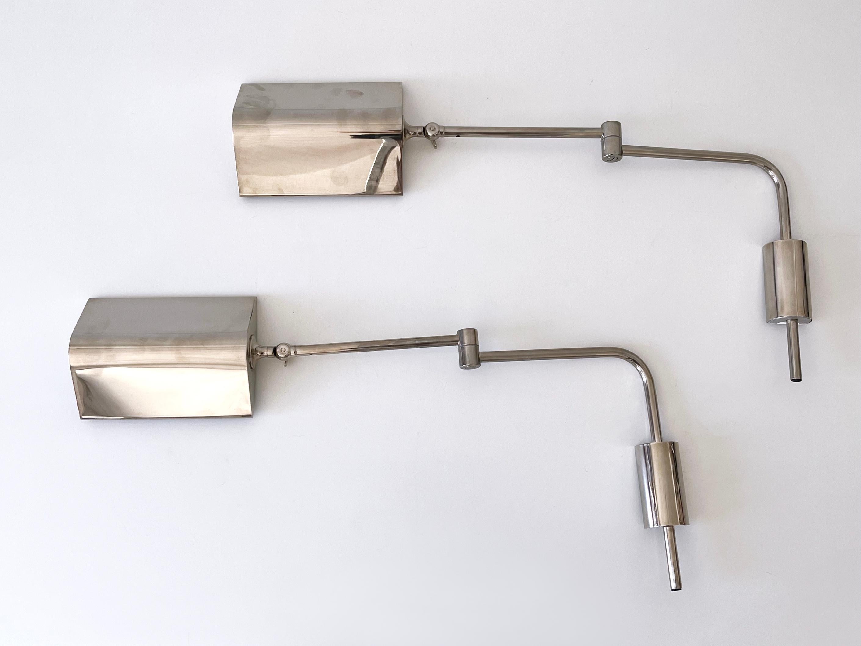 Ensemble de deux appliques ou liseuses articulées par Florian Schulz 1970 en vente 7
