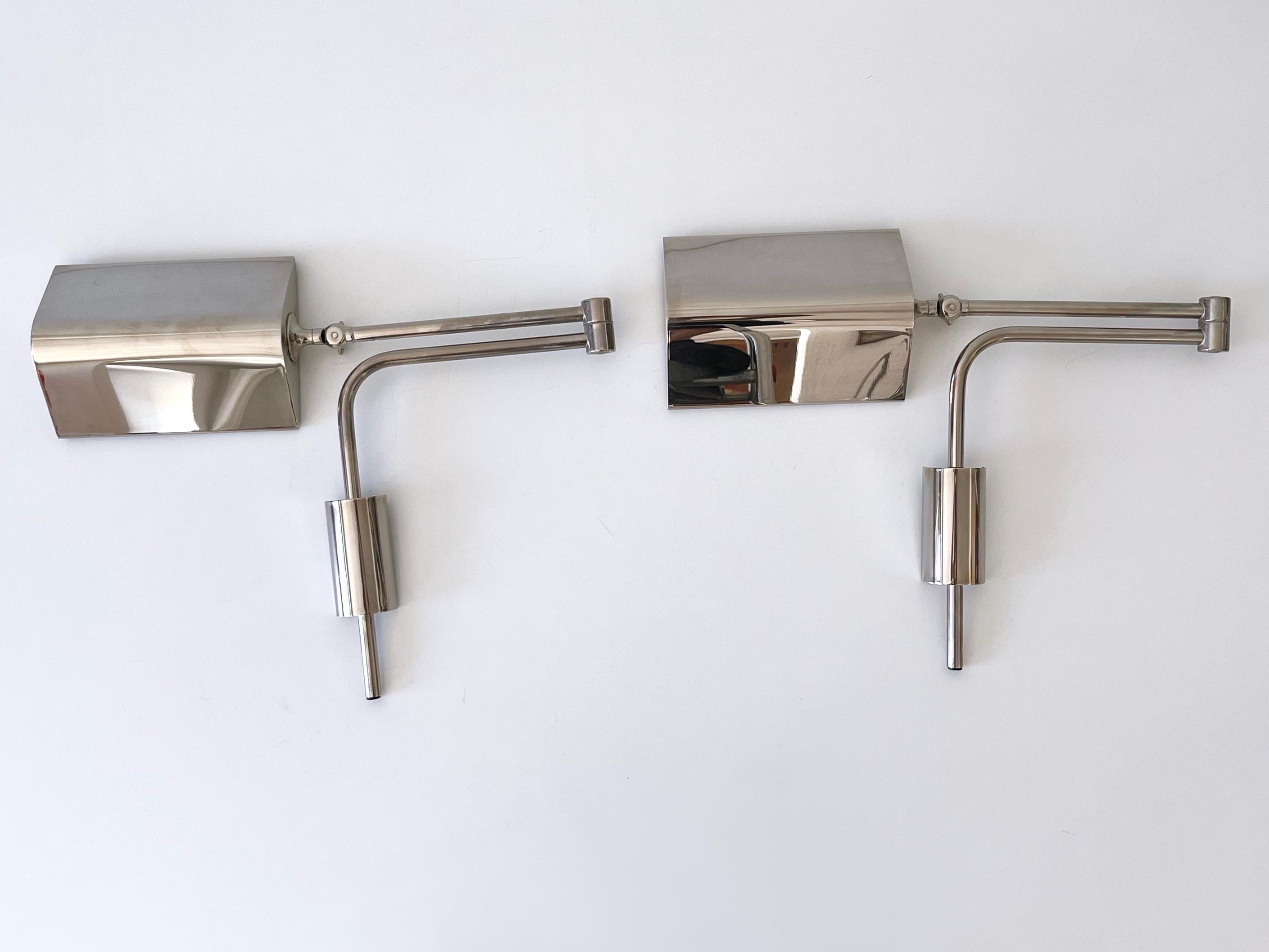 Ensemble de deux appliques ou liseuses articulées par Florian Schulz 1970 en vente 8