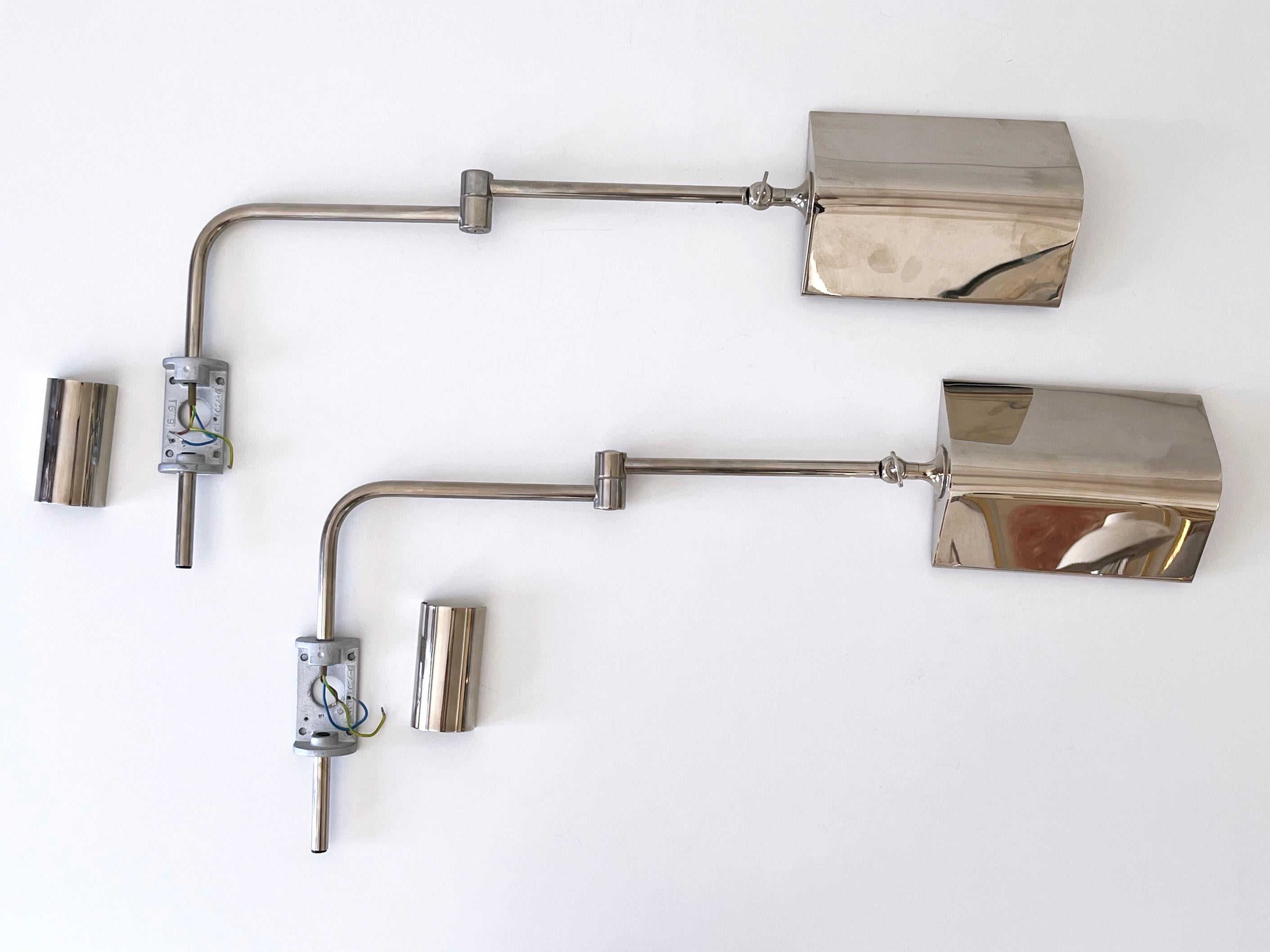 Ensemble de deux appliques ou liseuses articulées par Florian Schulz 1970 en vente 10