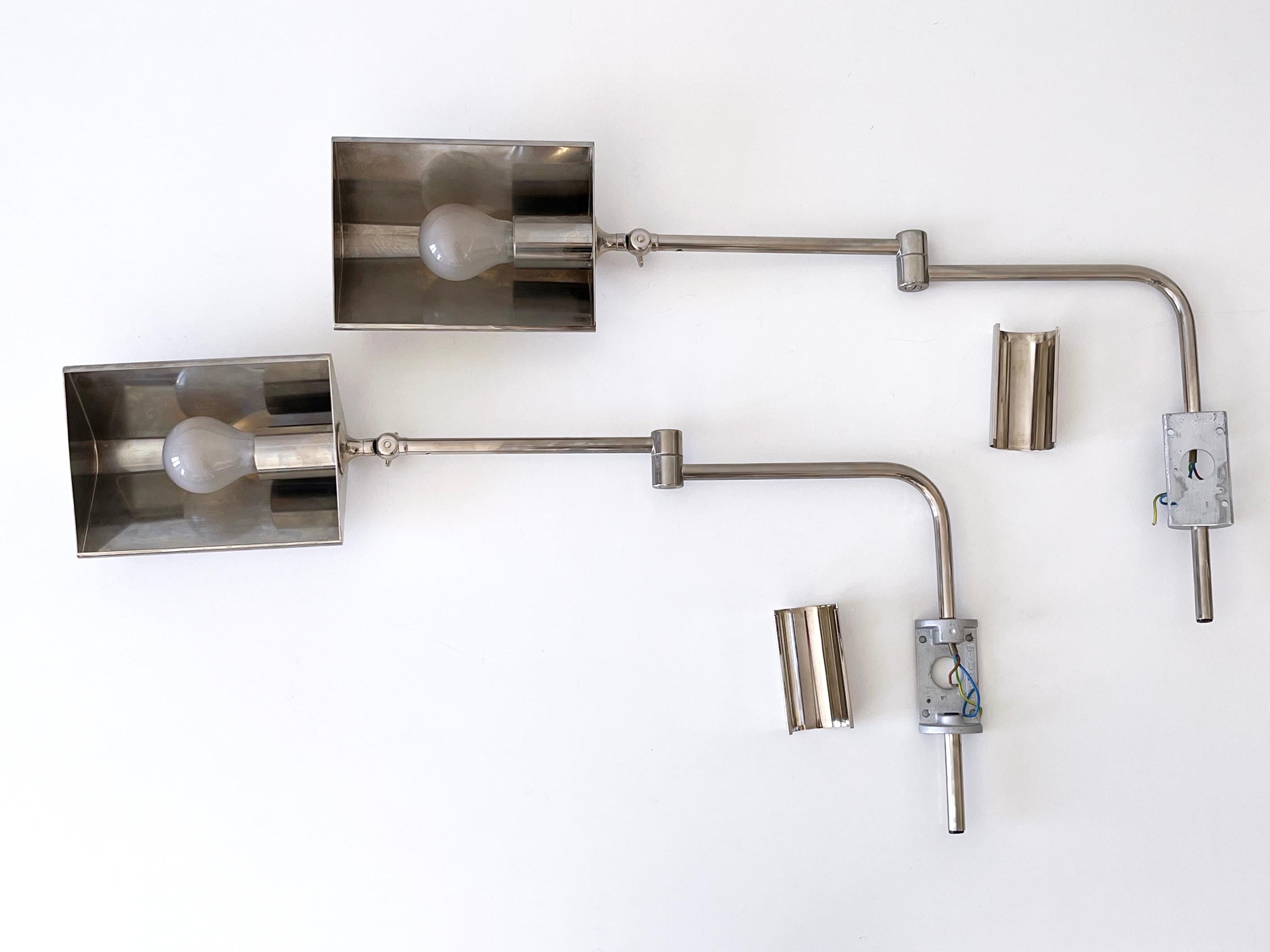 Ensemble de deux appliques ou liseuses articulées par Florian Schulz 1970 en vente 11