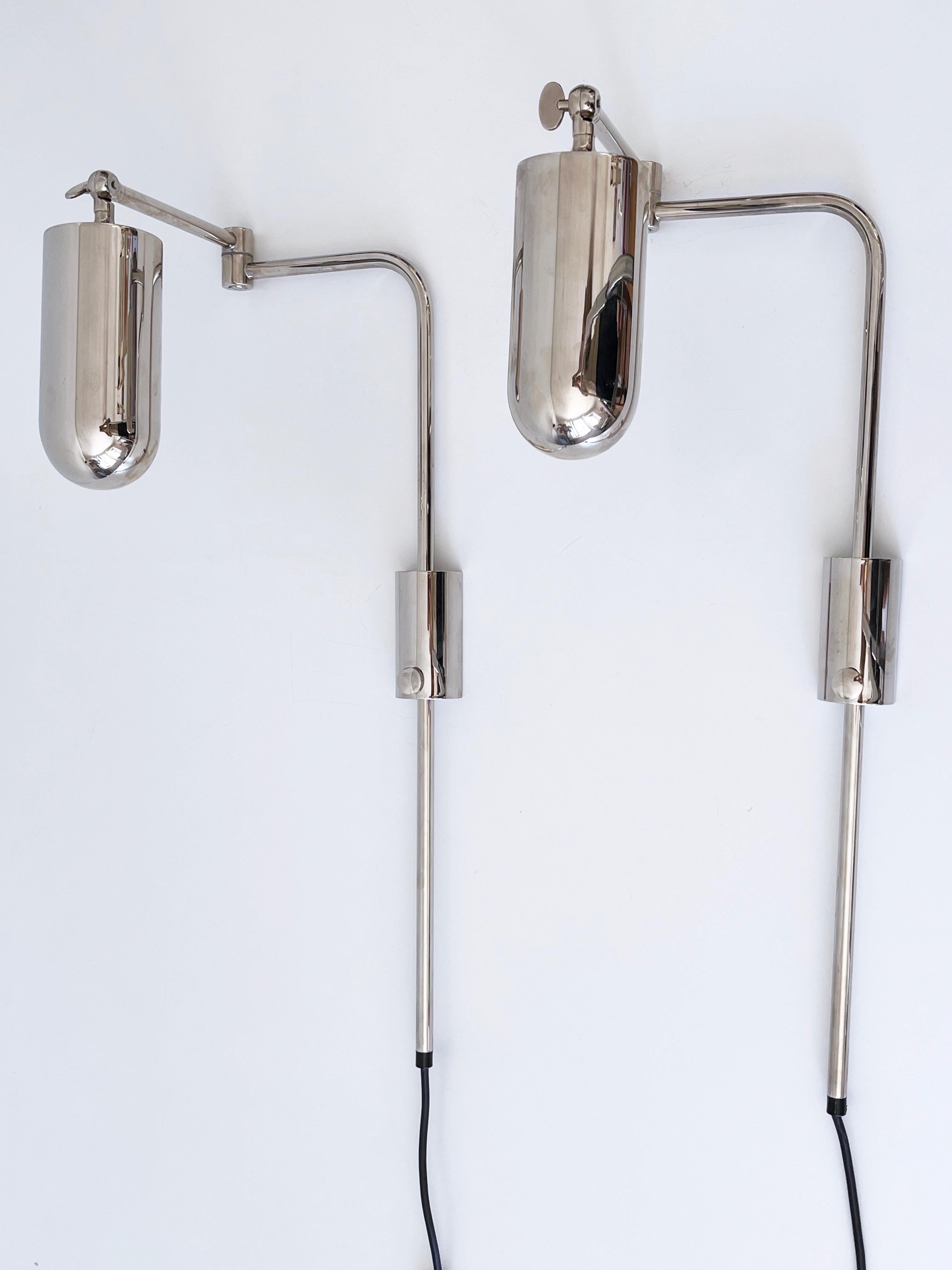 Ensemble de deux appliques ou liseuses articulées par Florian Schulz 1970 Bon état - En vente à Munich, DE