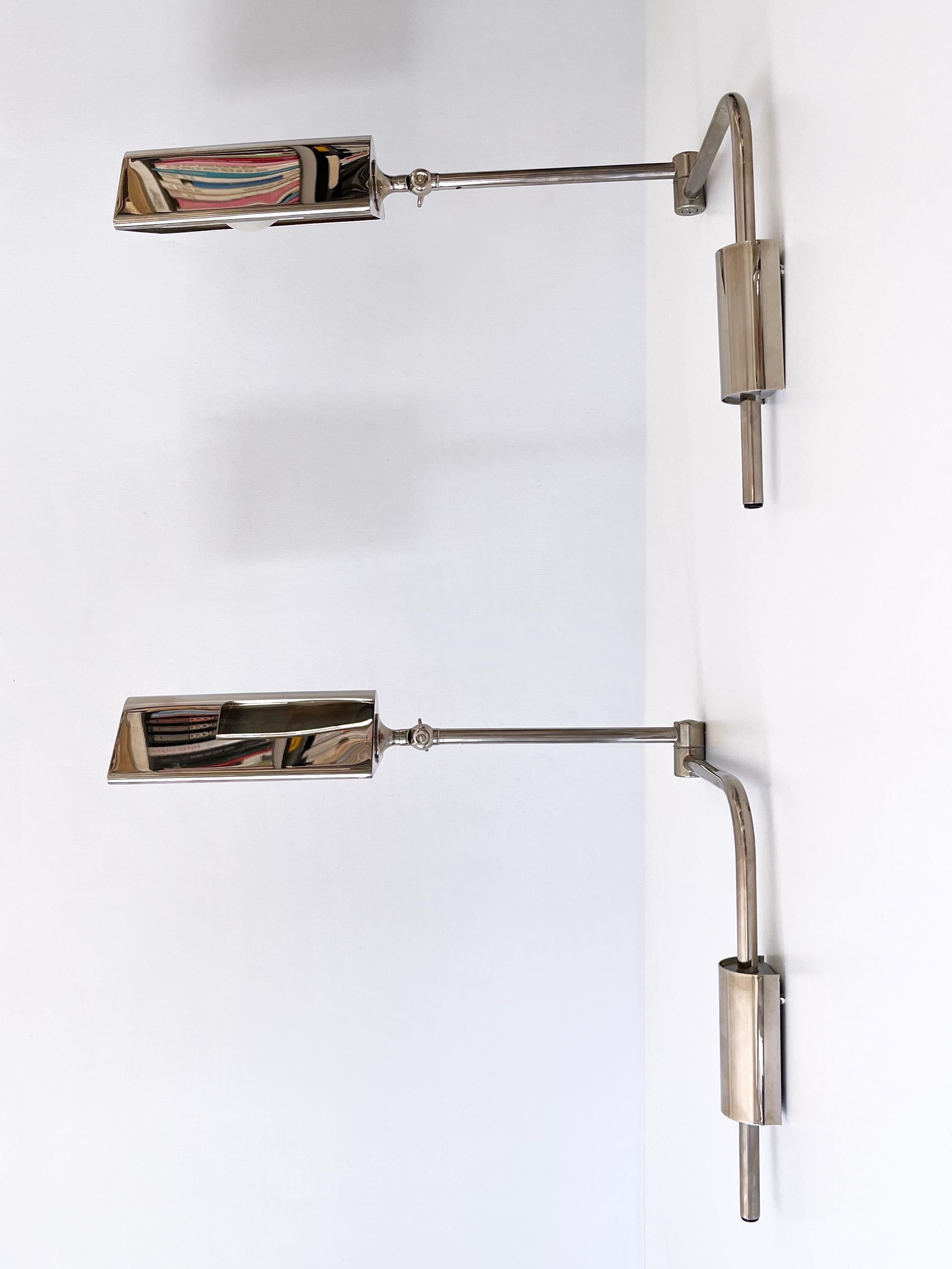 Ensemble de deux appliques ou liseuses articulées par Florian Schulz 1970 Bon état - En vente à Munich, DE