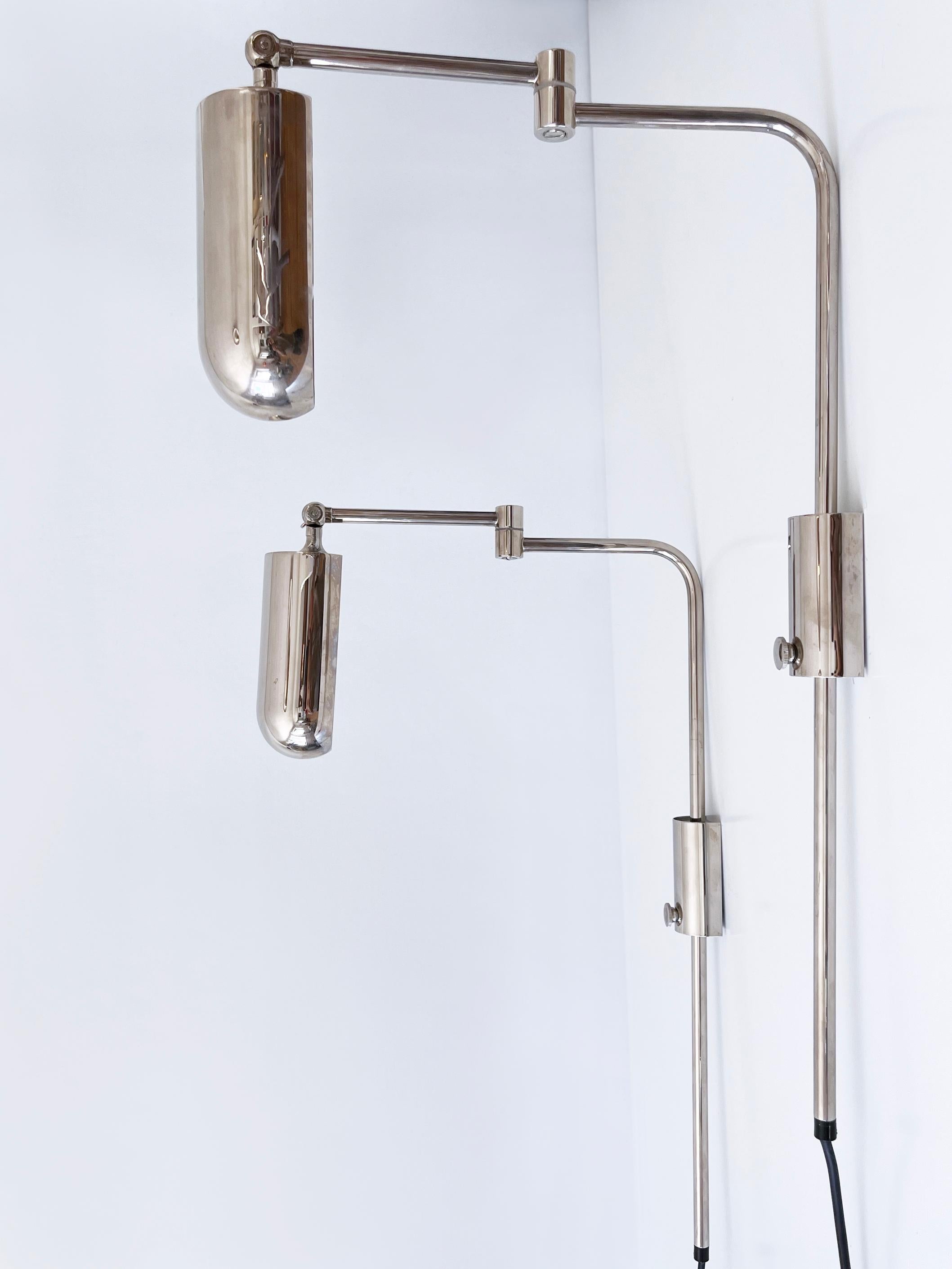 Ensemble de deux appliques ou liseuses articulées par Florian Schulz 1970 en vente 1