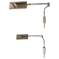 Ensemble de deux appliques ou liseuses articulées par Florian Schulz 1970