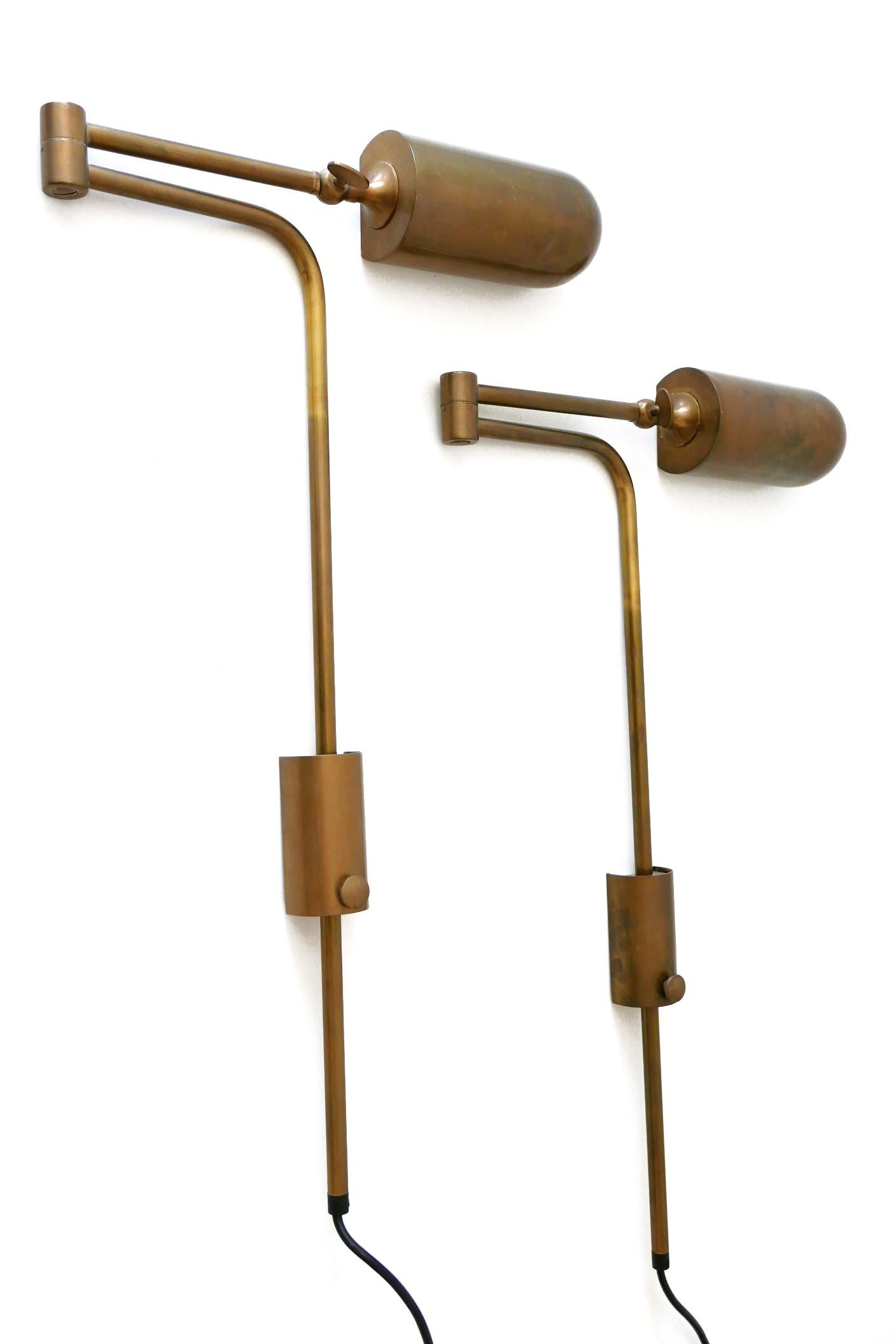 Set of Two Articulated Wall Lamps or Reading Lights by Florian Schulz, 1980s 2