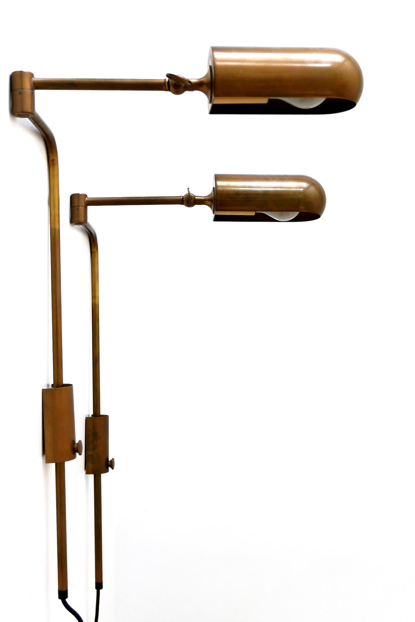 Mid-Century Modern Set of Two Articulated Wall Lamps or Reading Lights by Florian Schulz, 1980s