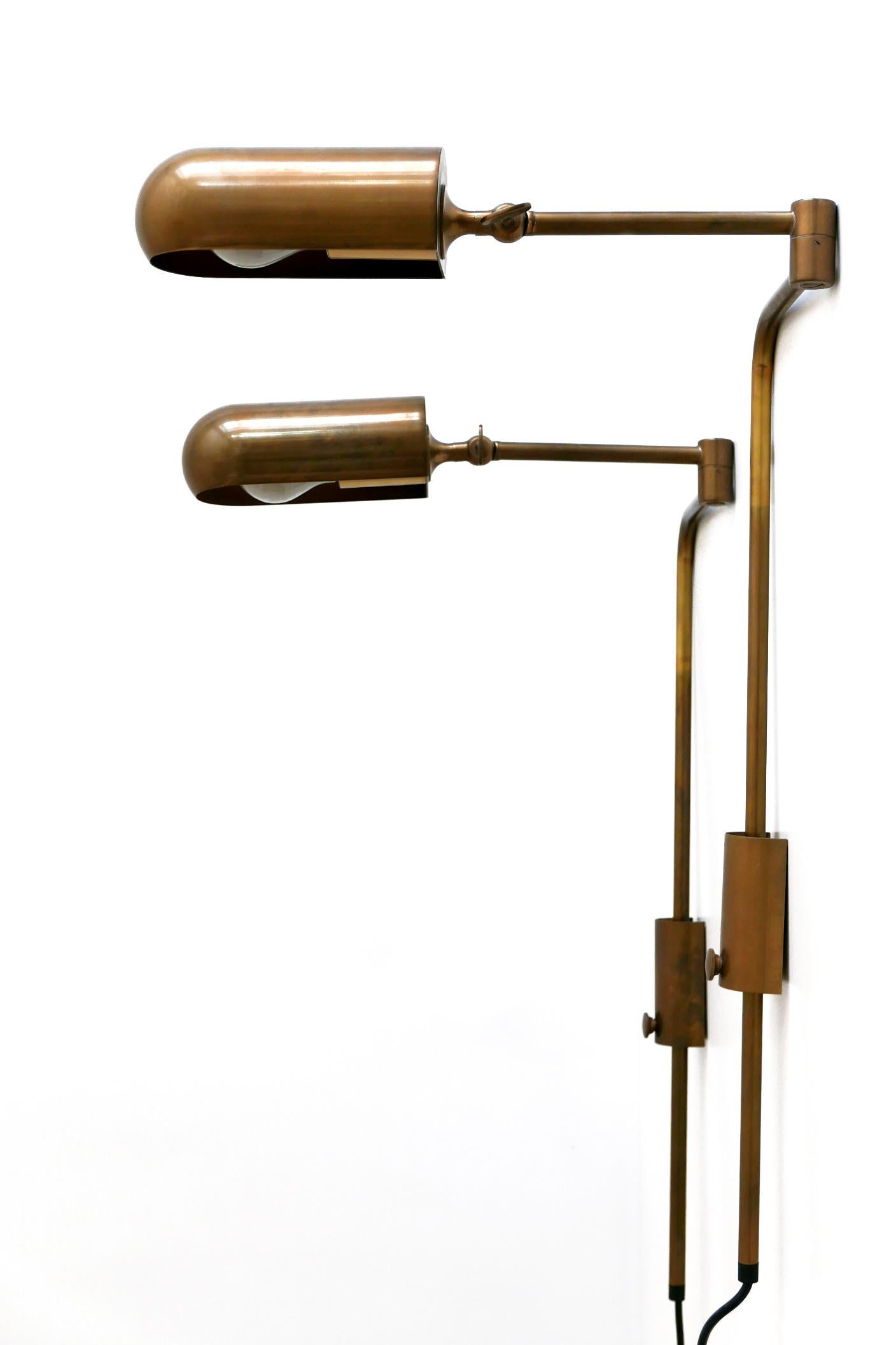 Polished Set of Two Articulated Wall Lamps or Reading Lights by Florian Schulz, 1980s