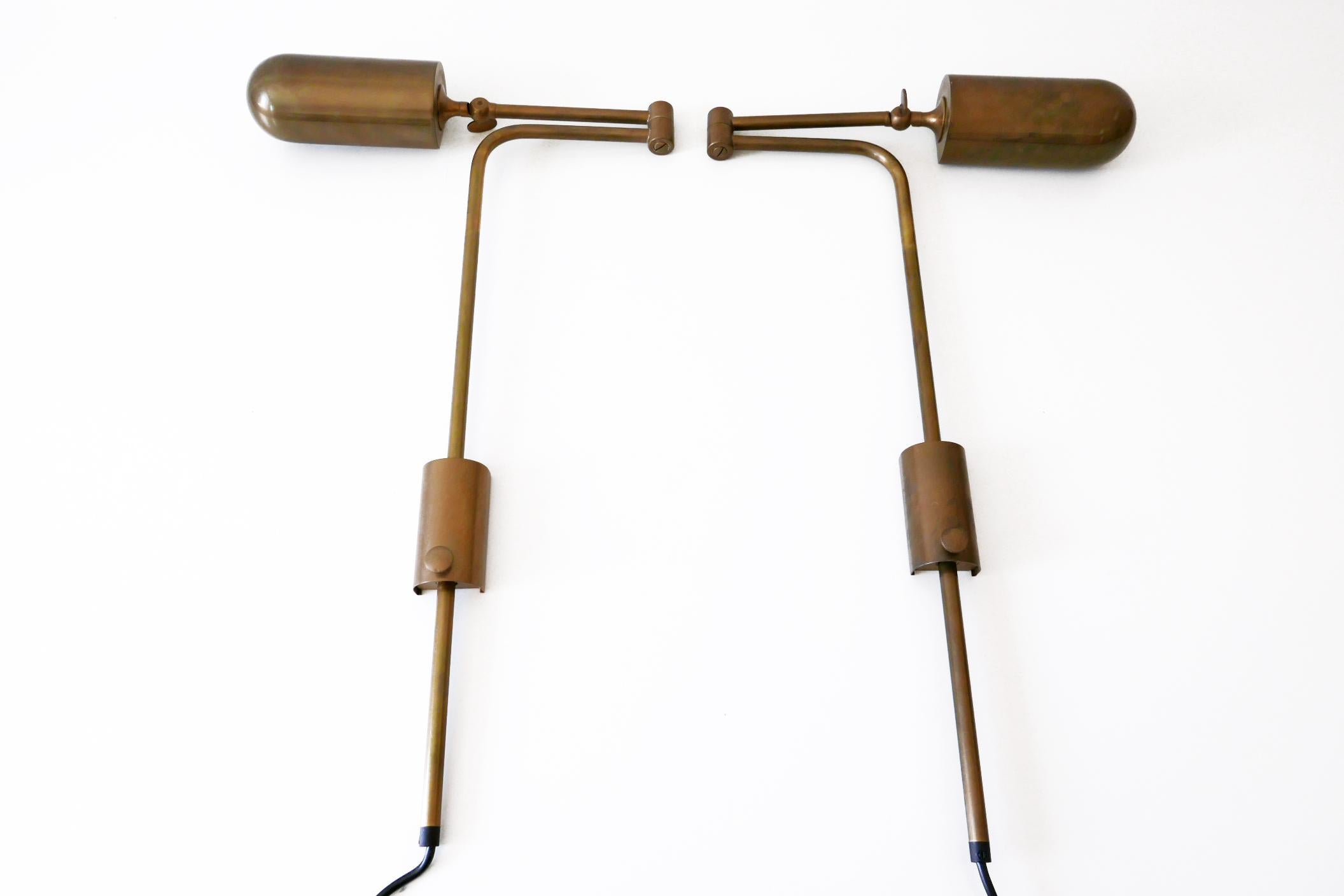 Late 20th Century Set of Two Articulated Wall Lamps or Reading Lights by Florian Schulz, 1980s