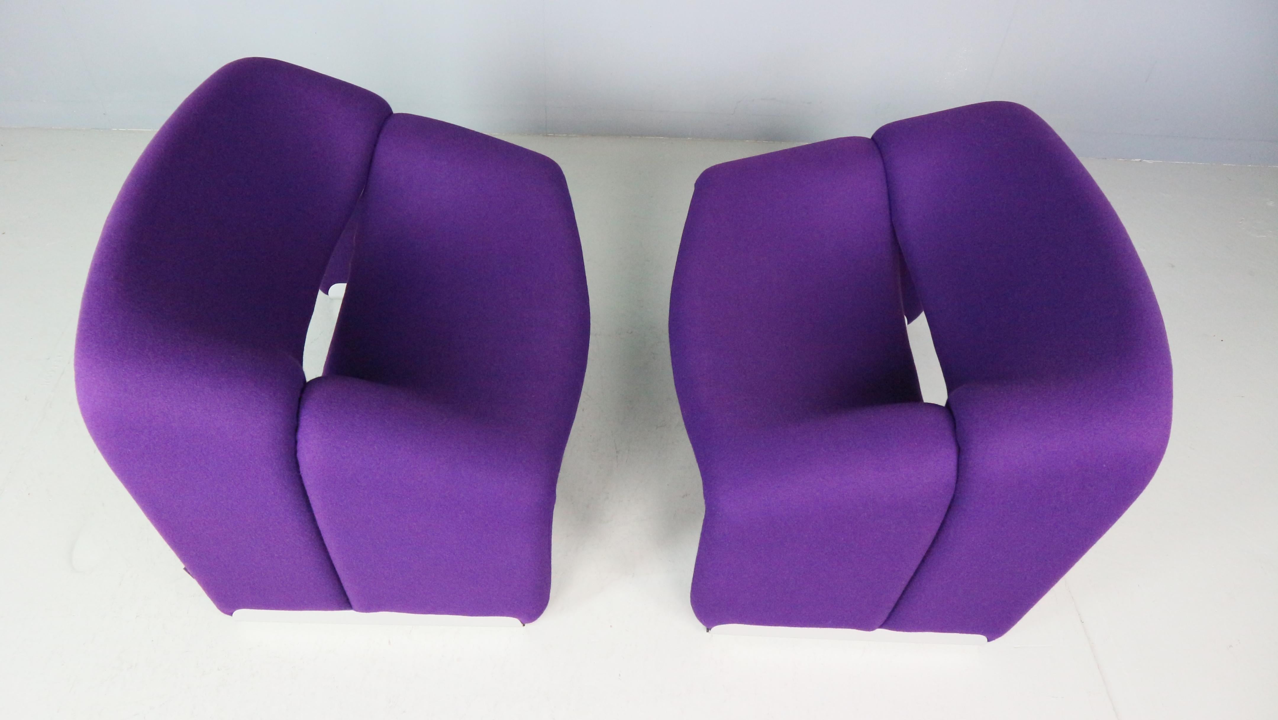 Set di due poltrone Artifort F598 Groovy Armchair di Pierre Paulin, M. I. in vendita 8