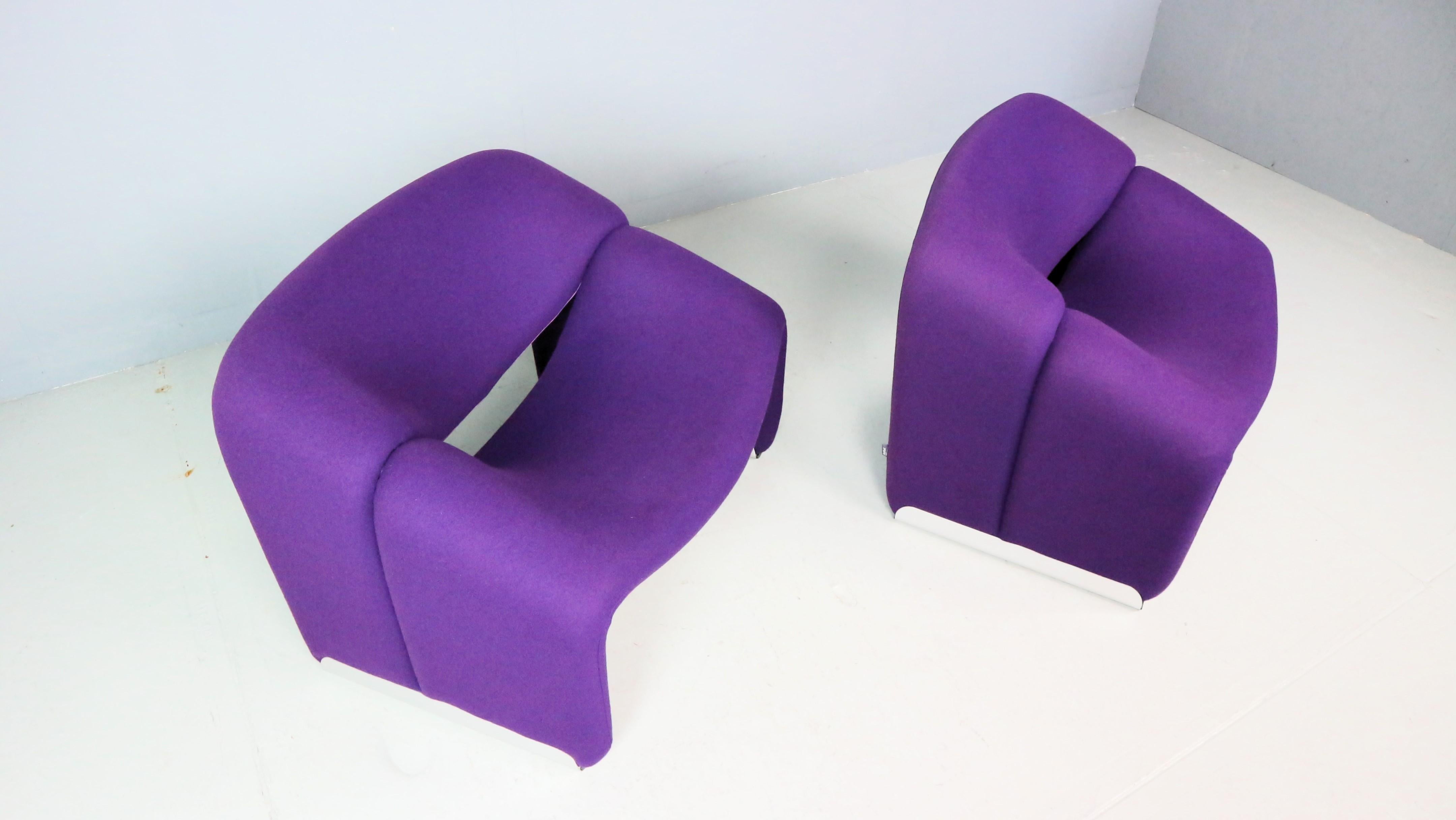 Set di due poltrone Artifort F598 Groovy Armchair di Pierre Paulin, M. I. in vendita 10