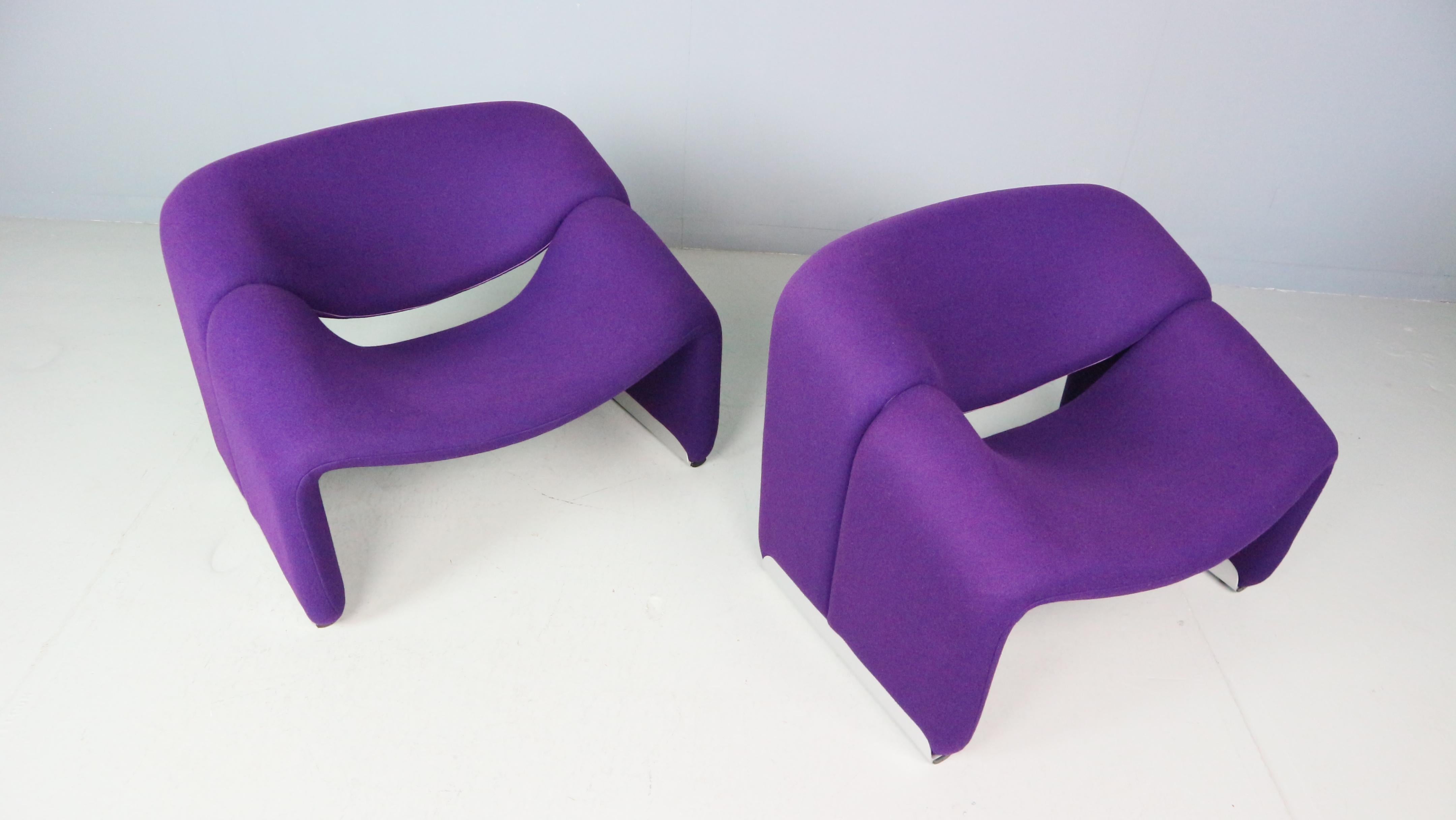 Set di due poltrone Artifort F598 Groovy Armchair di Pierre Paulin, M. I. in vendita 11