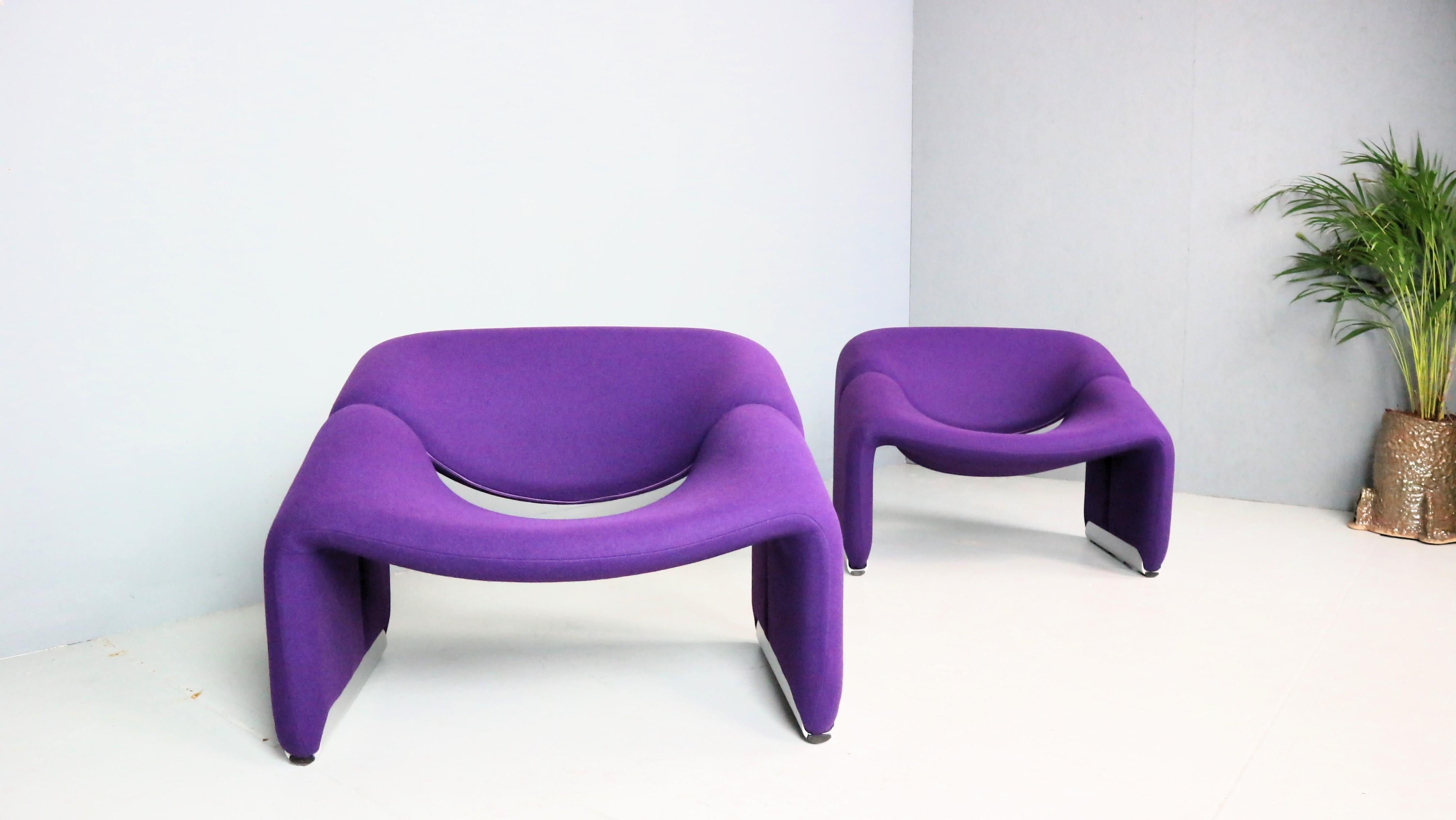 Mid-Century moderno Set di due poltrone Artifort F598 Groovy Armchair di Pierre Paulin, M. I. in vendita
