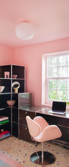 Set aus zwei drehbaren Artifort-Sesseln in Rosa mit kleinem Tulpenmotiv von Pierre Paulin von Stock